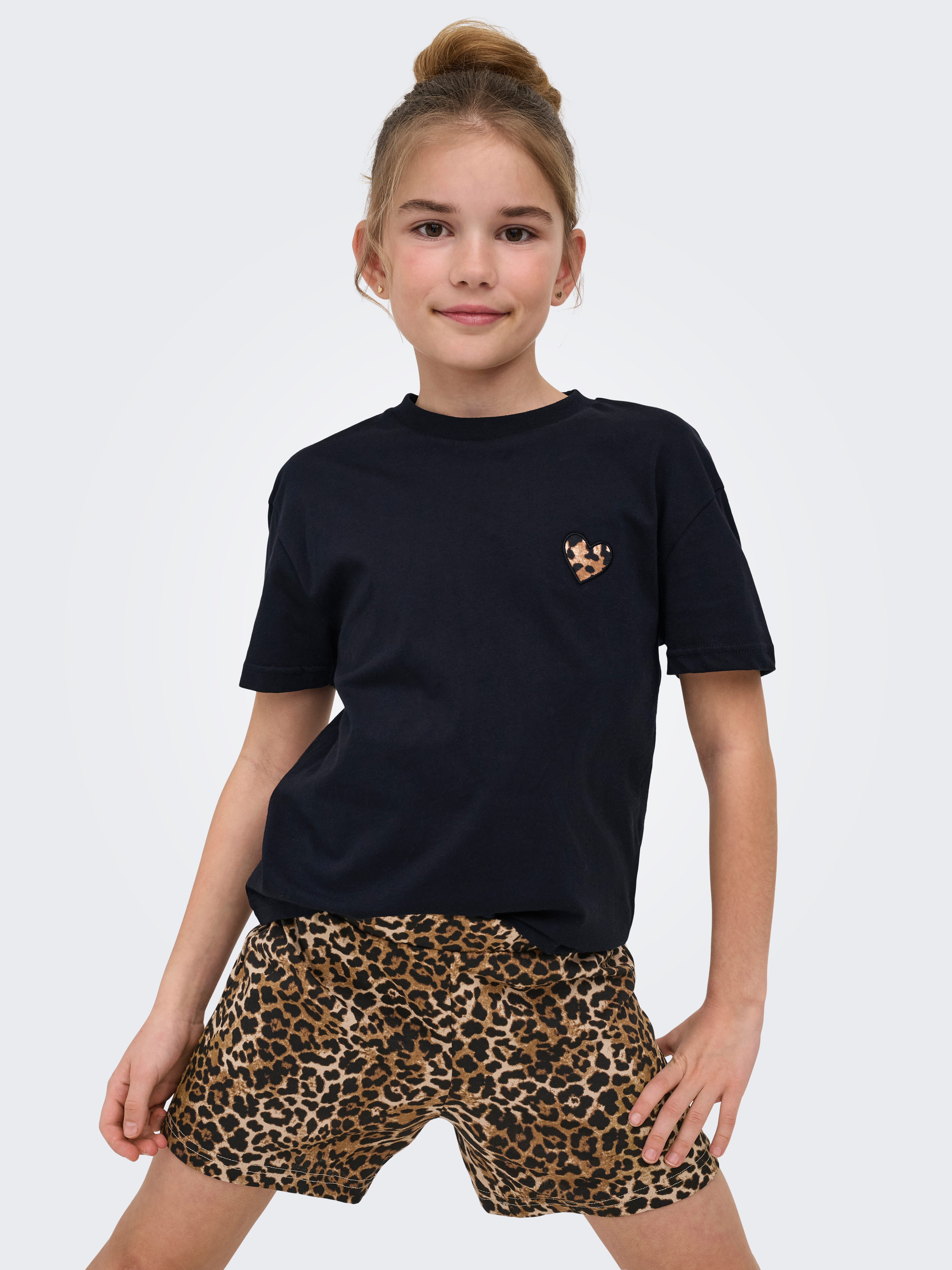 KIDS ONLY Shorty KOGRILA NIGHTWEAR AOP TOP/SHORTS SET JRS (Set, 2 tlg) bedrucktes Oberteil und unifarbene Hose