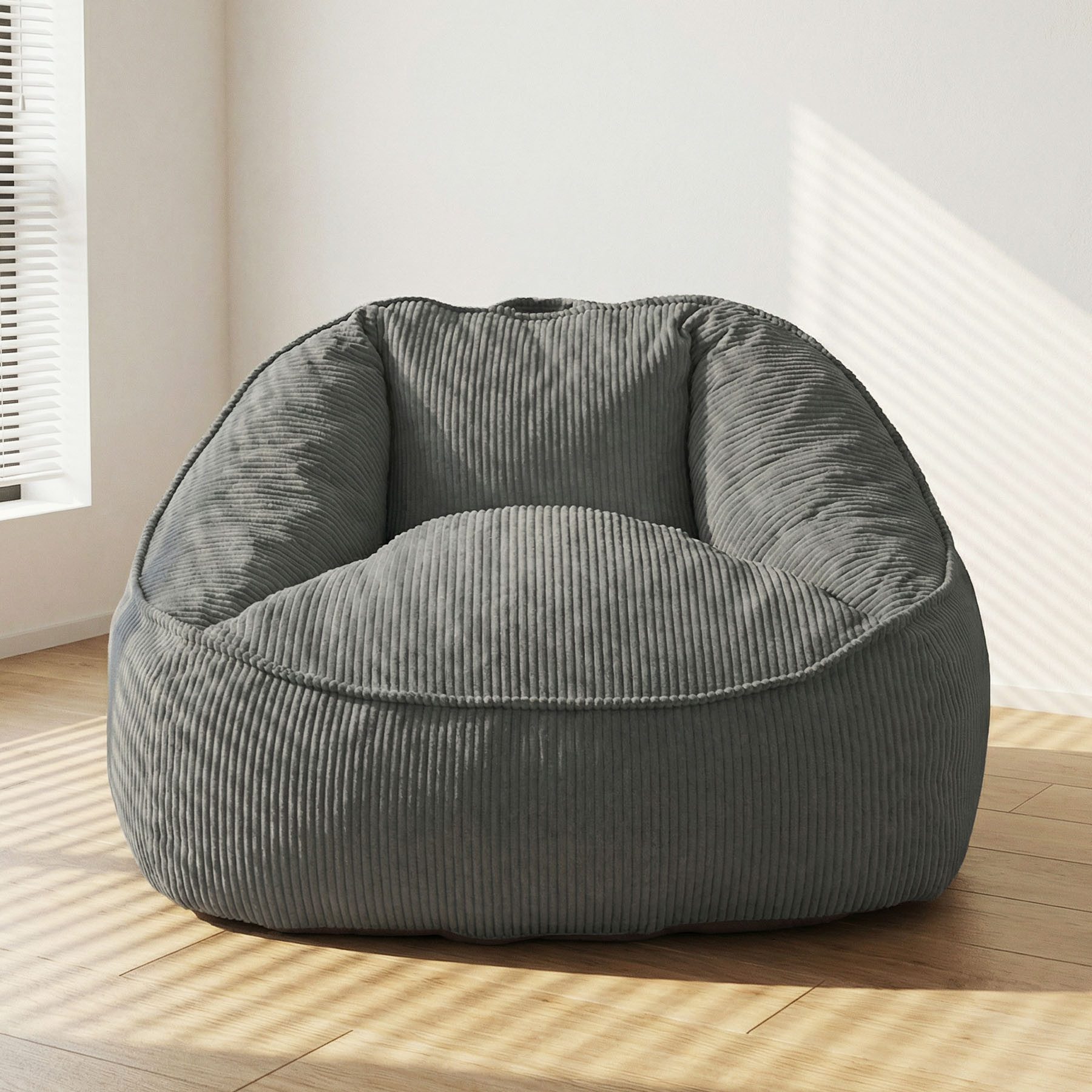 HomeMiYN Sitzsack Weicher Riesen Sitzsack aus Cord – Sessel fürs Wohnzimmer „Birne“