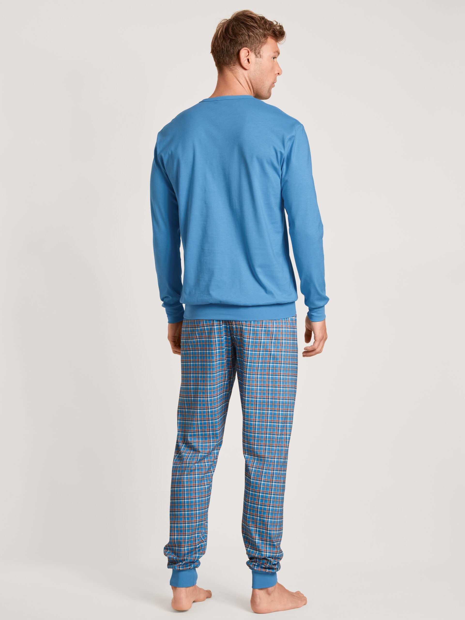 CALIDA Pyjama Calida Herrenbündchenpyjama 44684 azurit blue (1 Stück, 1 tlg günstig online kaufen