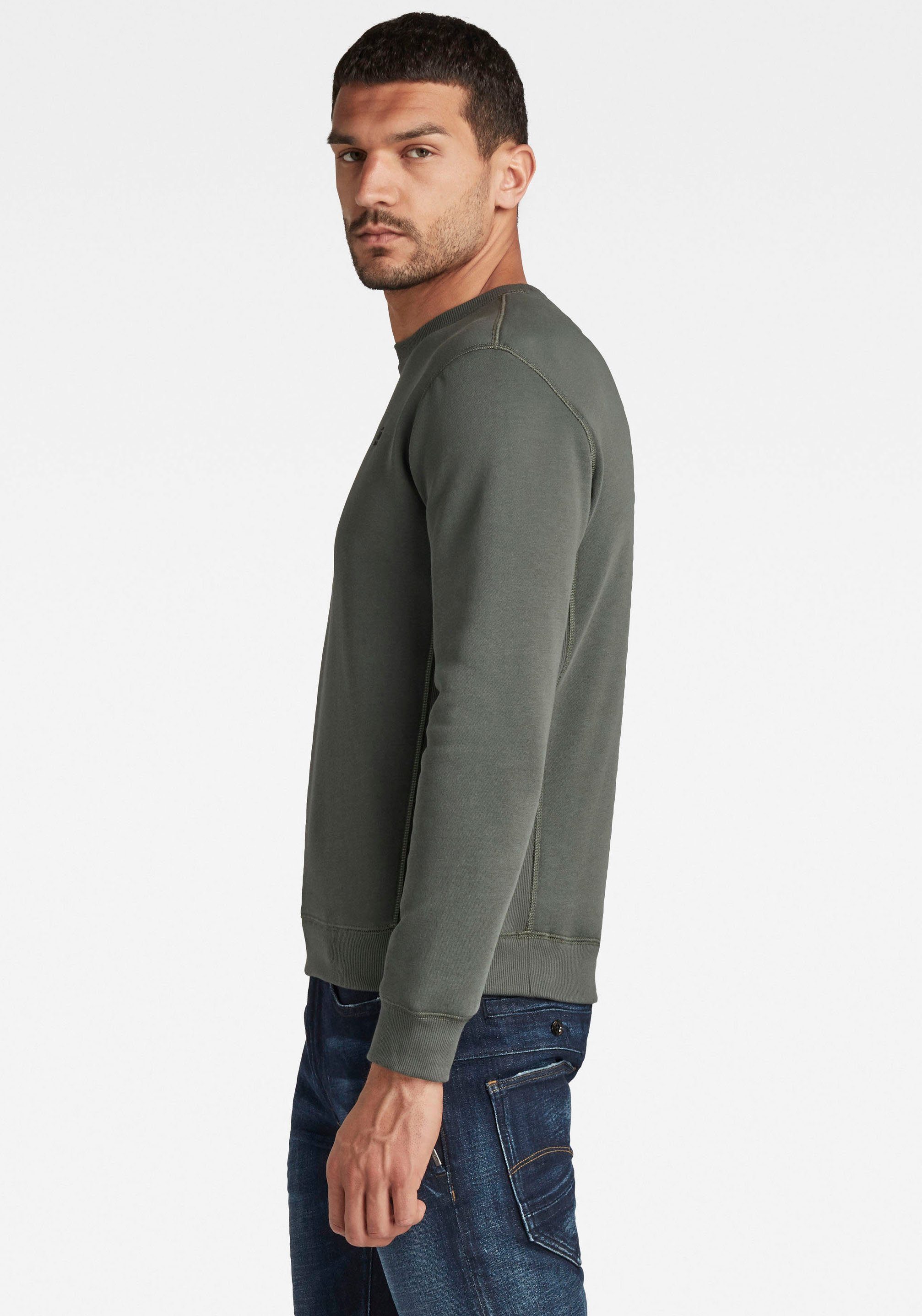 G-STAR Sweatshirt Premium Core Pacior Sweat mit Ripp-Seiteneinsätzen