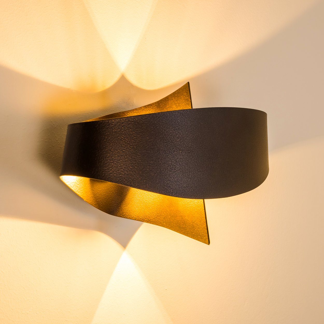 ohne in fliessendem »Aschi« Strahler Bronze/Braun, Wandlampe aus Design 2xG9 mit organisch Leuchtmittel, Metall Watt, 33 im Wandleuchte hofstein Lichteffekt