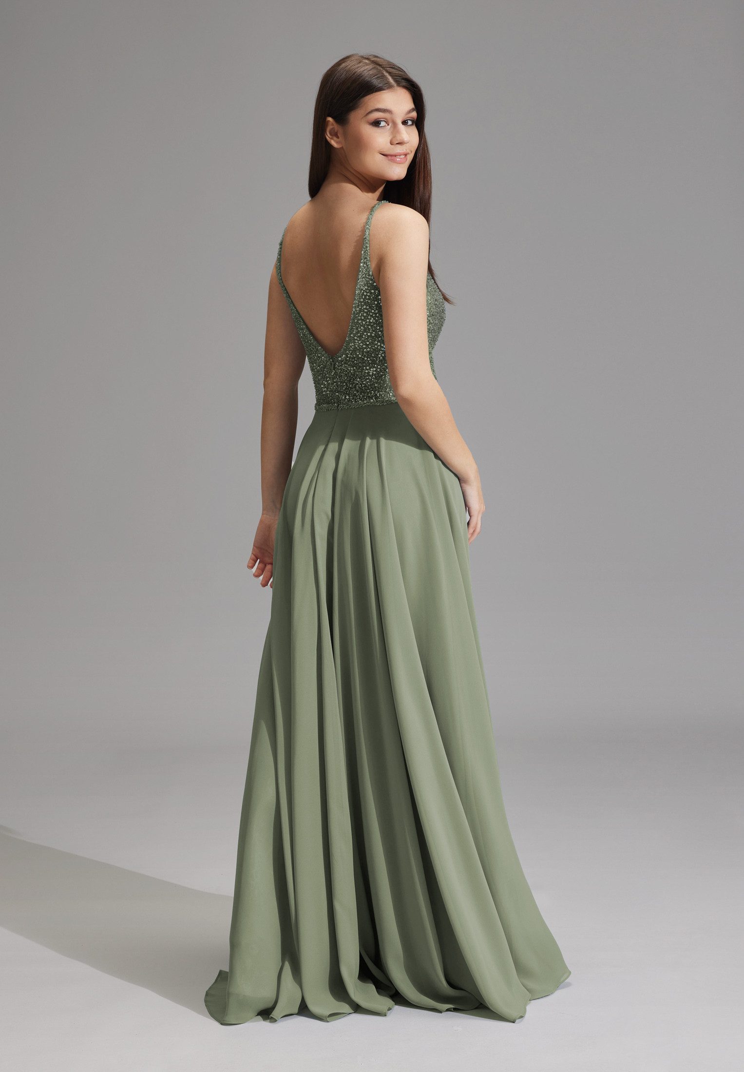 Hey Kyla Abendkleid - Abendkleid aus Materialmix Taillierter Schnitt mit ausgestelltem Rockteil