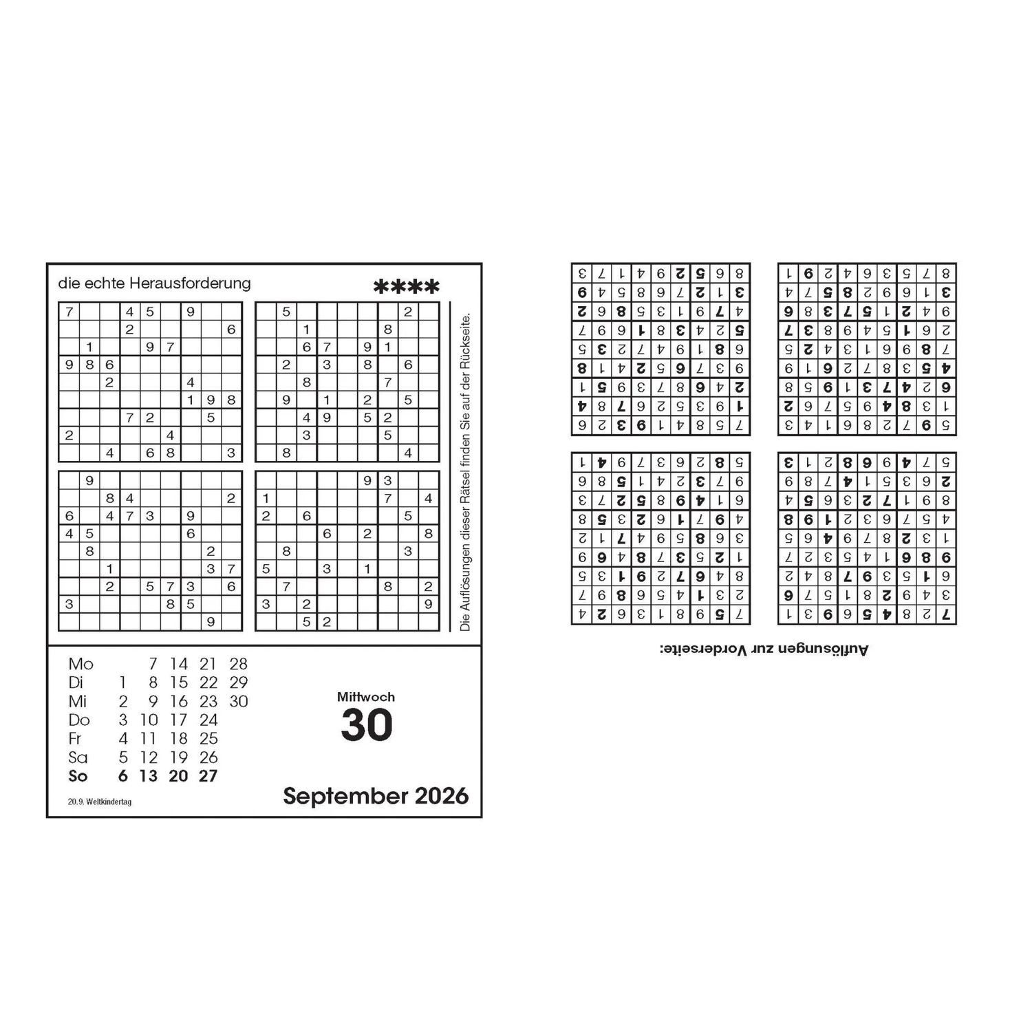 Bassermann Verlag Abreißkalender Sudokukalender 2027