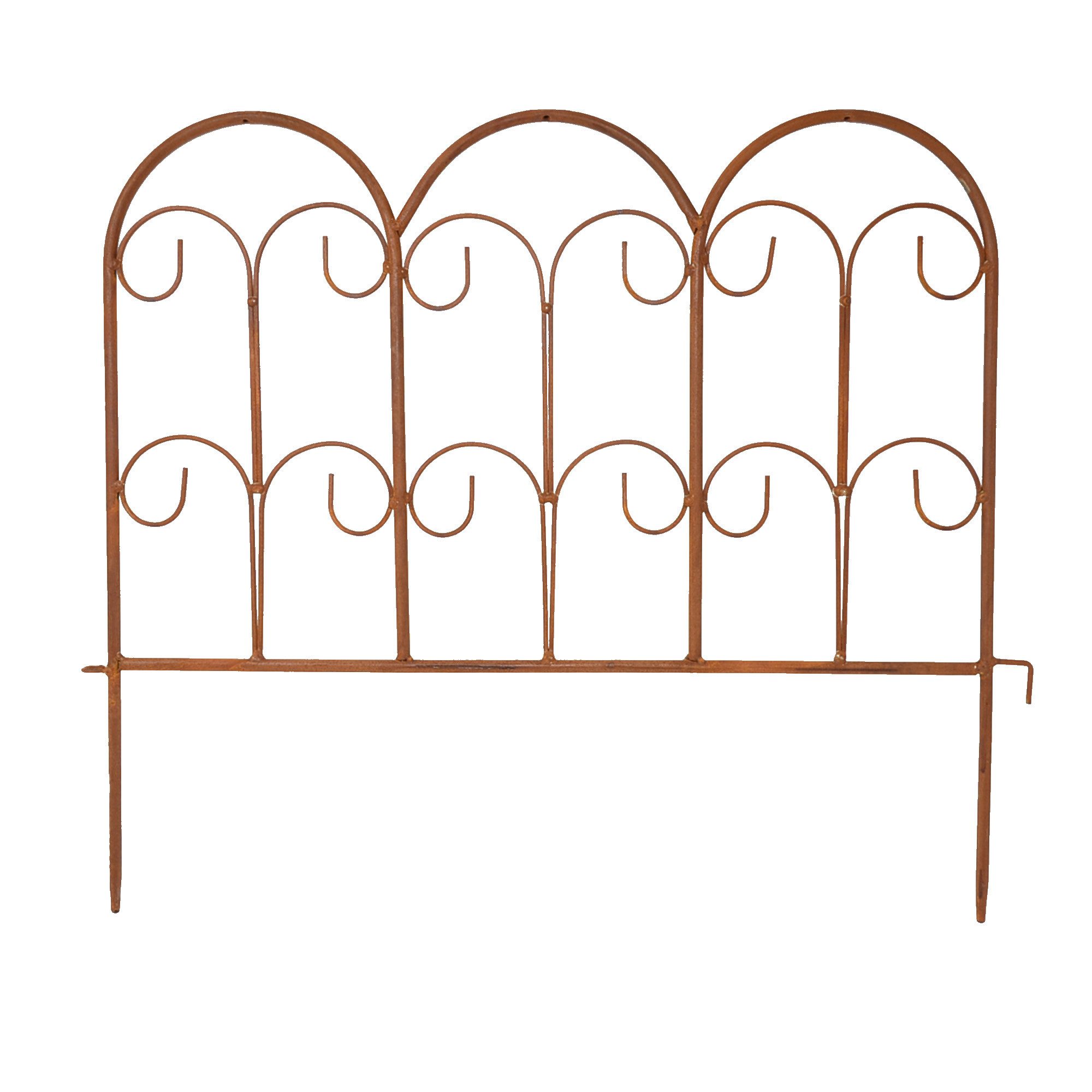B&S Beetbegrenzung Rostoptik Metall 53 cm breit mit 3 fach geschwungenen Bögen, LxH: 53x31 cm