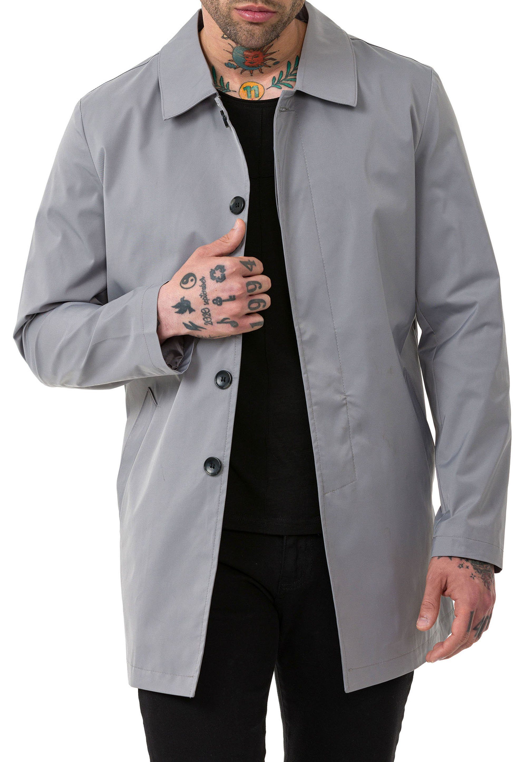 Red RedBridge Jacke Grau Premium Trenchcoat Trenchcoat Qualität Bridge Mantel Herren