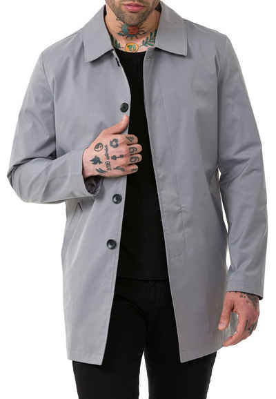 RedBridge Trenchcoat Red Bridge Herren Mantel Trenchcoat Jacke Grau L Premium Qualität