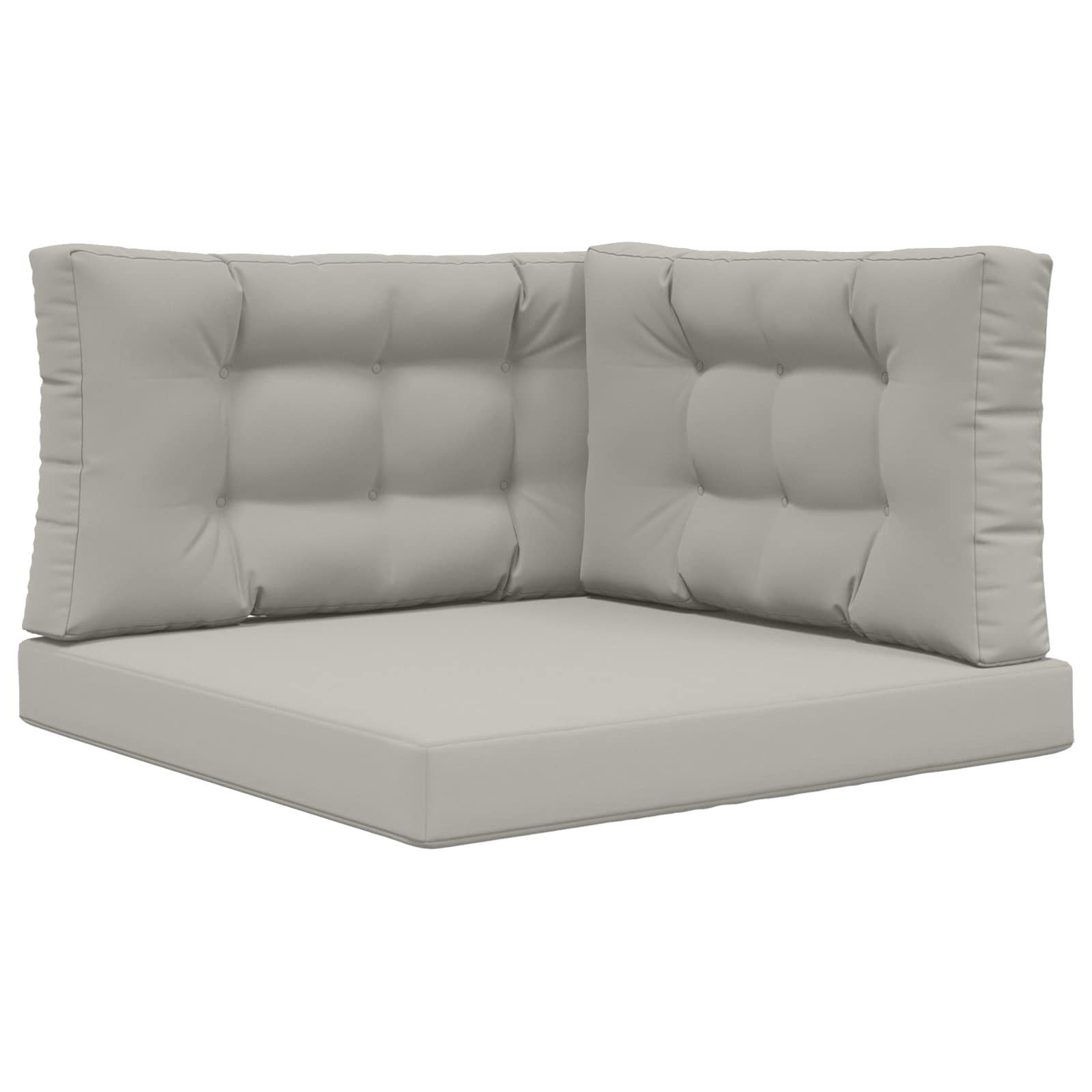 vidaXL Sitzauflage Sofakissen für draußen Polyester Grau 80 x 80 cm, (3 St)