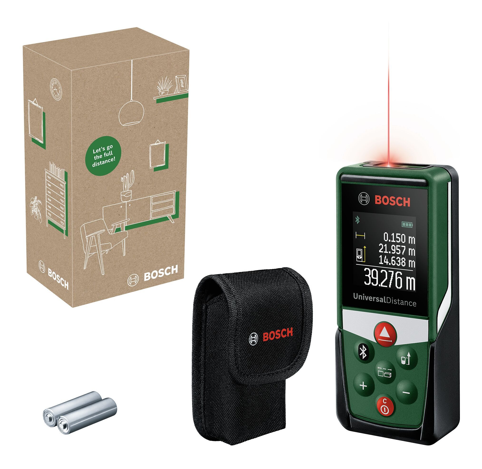 BOSCH Entfernungsmesser UniversalDistance 40C, Digitaler Laser - im eCommerce-Karton