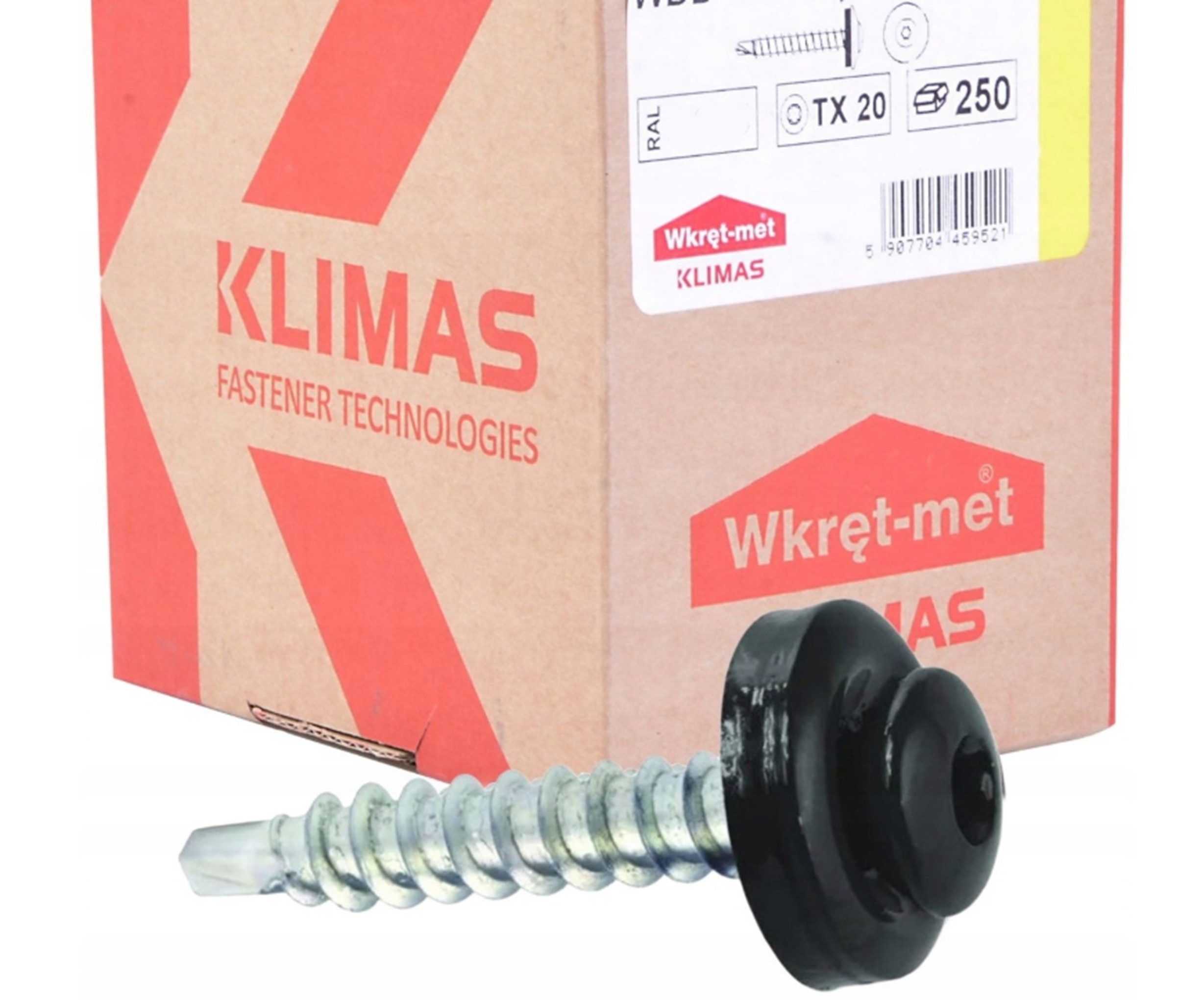 Klimas Spenglerschraube WDD Trapezblechschrauben Bohrschrauben 4,8x35mm RAL-Palette 250 St.