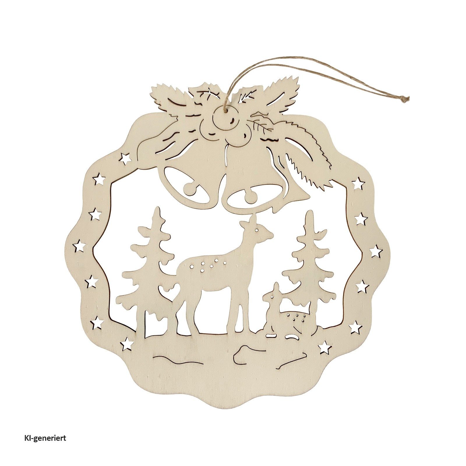 HTI-Living Beleuchtetes Fensterbild Fensterbild Rehe im Wald, Dekohänger Weihnachtsdeko