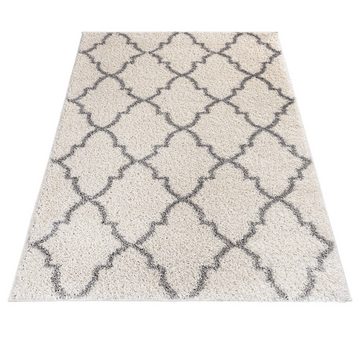 Hochflor-Teppich Hochflor Shaggy Teppich für Wohnzimmer - Höhe 30 mm Creme, Mazovia, 60 x 100 cm, Pflegeleicht, Marokkanisches, Langflor, Rechteckig, Weich