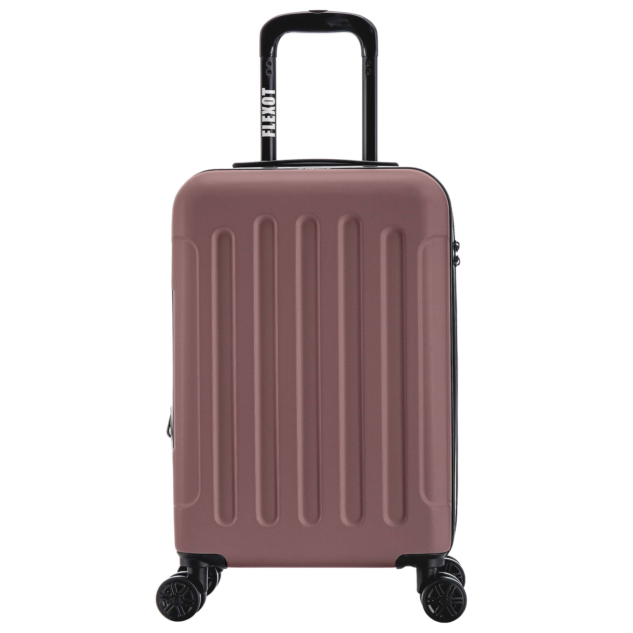 Flexot Hartschalen-Trolley F-3045 (Gr. M) – Handgepäck Koffer – ABS-Hartschale, erweiterbar, 4 Rollen, Robuster und moderner Koffer mit vier 360° Rollen und Zahlenschloss