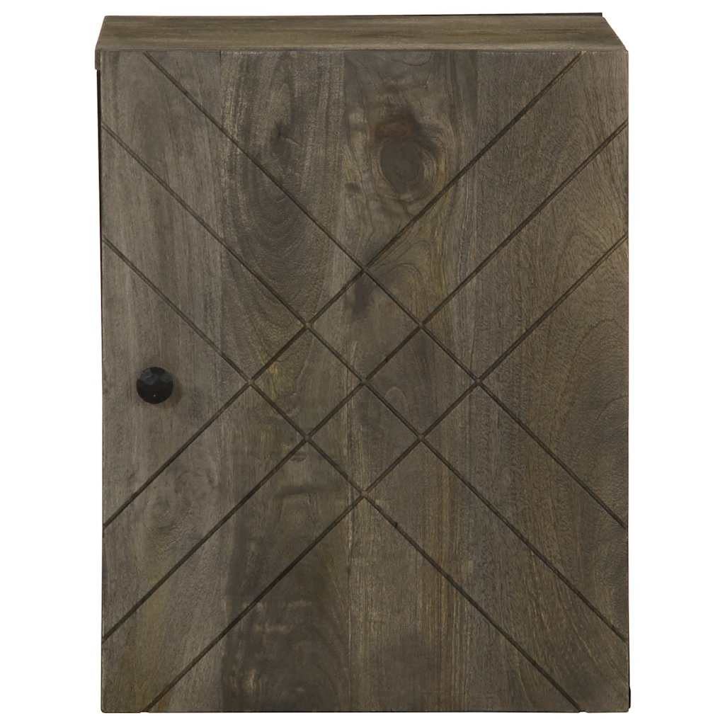 vidaXL Badezimmer-Set Bad-Wandschrank Schwarz 38x33x48 cm Massivholz