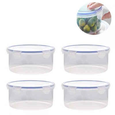 Lubgitsr Frischhaltedose 4er Pack kleine runde Plastik Frischhaltedosen, (4-tlg)