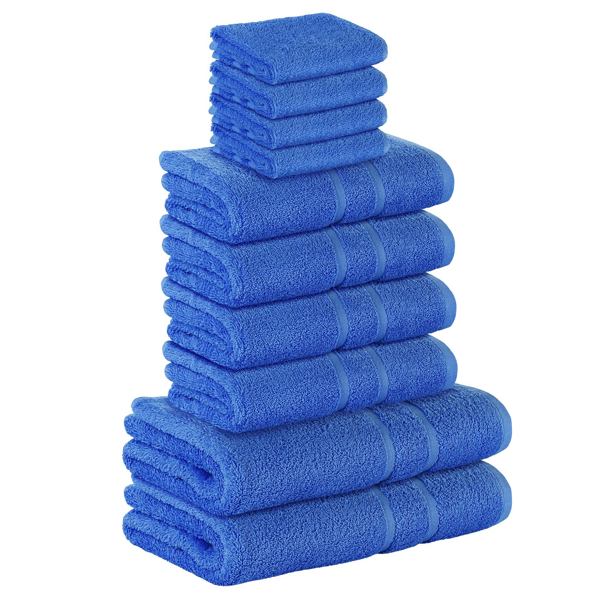 StickandShine Handtuch Set 4x Gästehandtuch 4x Handtücher 2x Duschtücher SET 100% Baumwolle, (Spar-SET) Blau