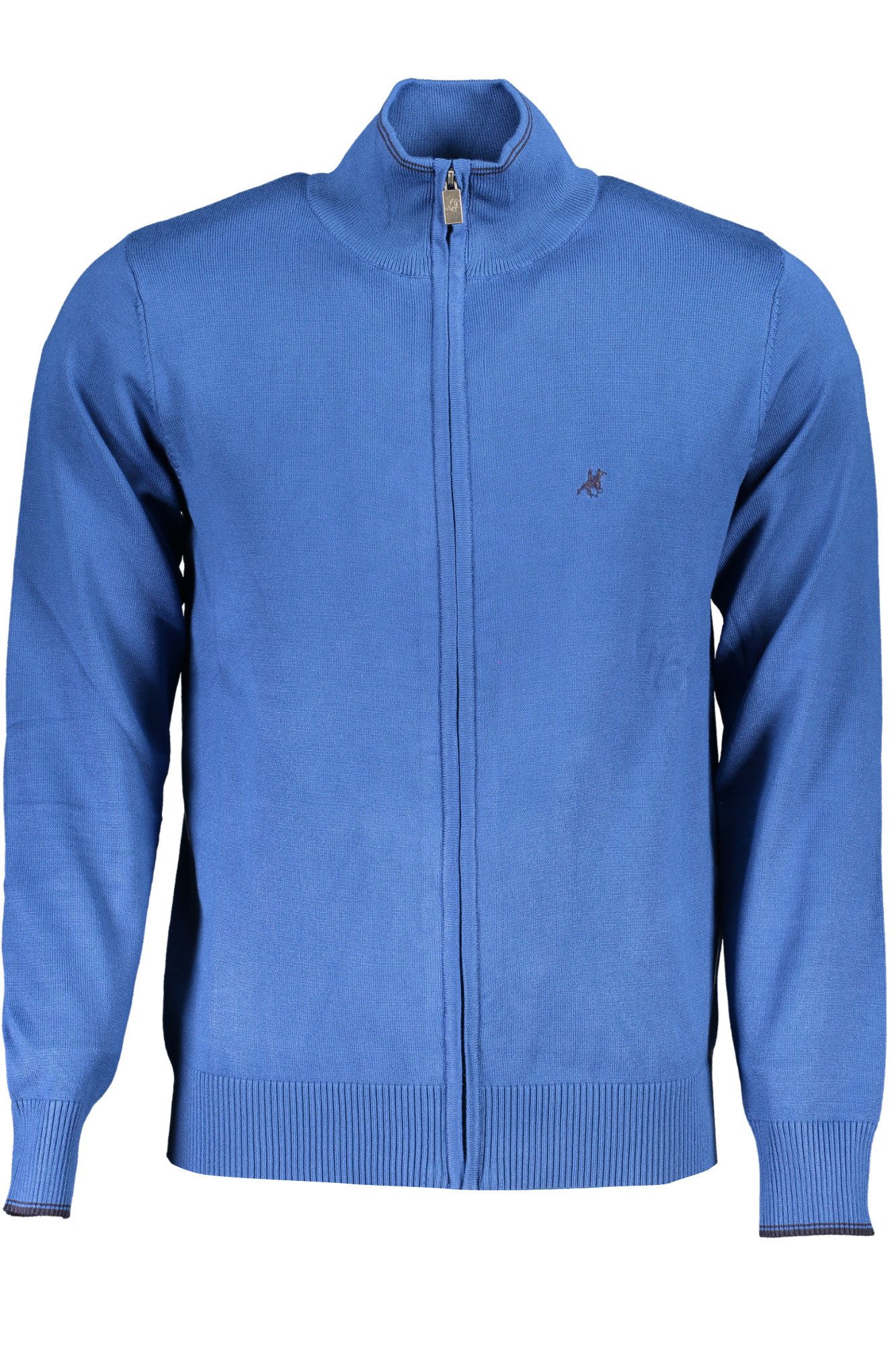 U.S. Polo Strickpullover Elegante Herren-Strickjacke in Blau mit Stickerei und Reißverschluss
