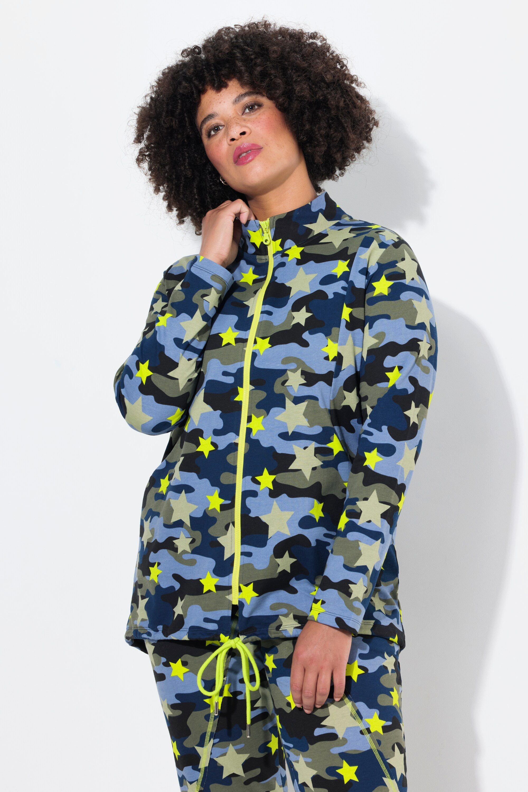 Sweatjacke Sweatjacke Camouflage mit Sternen Langarm
