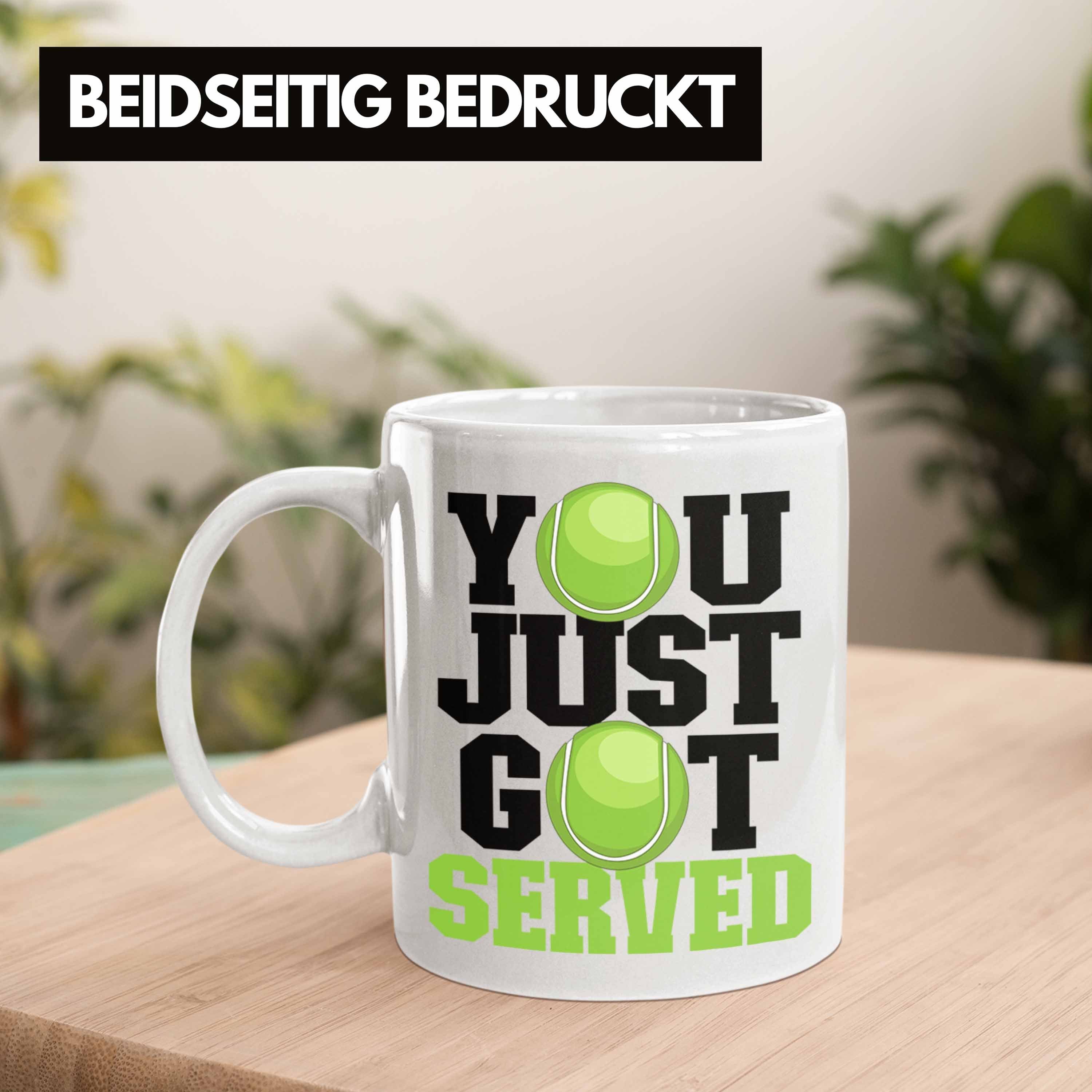 Trendation Tasse Tasse Weiss Trainer Lustige Geschenk"You Coach für Tennis-Spieler Tennis Jus