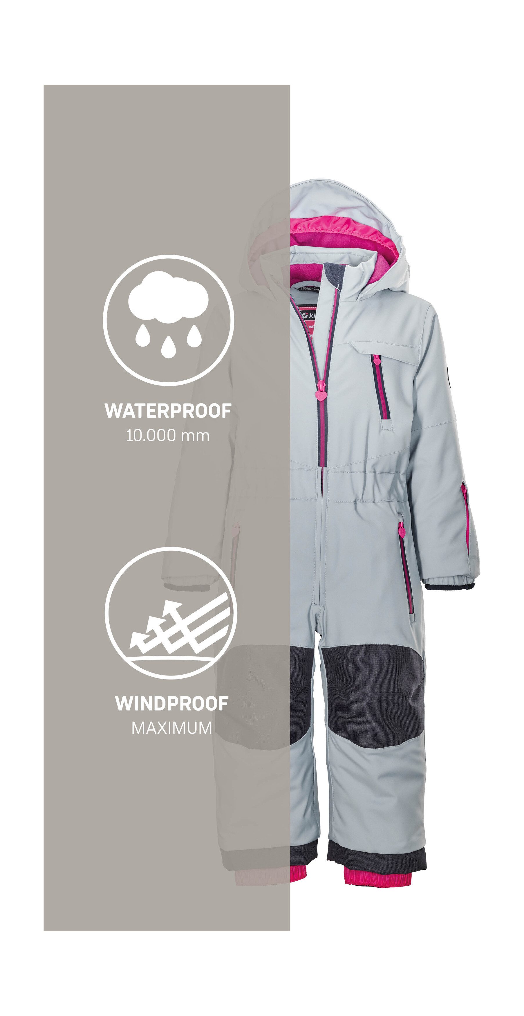 Killtec Skianzug KW 102 MNS ONPC, Skioverall: wind-u wasserdicht, Fleecefutter, verlängerbar