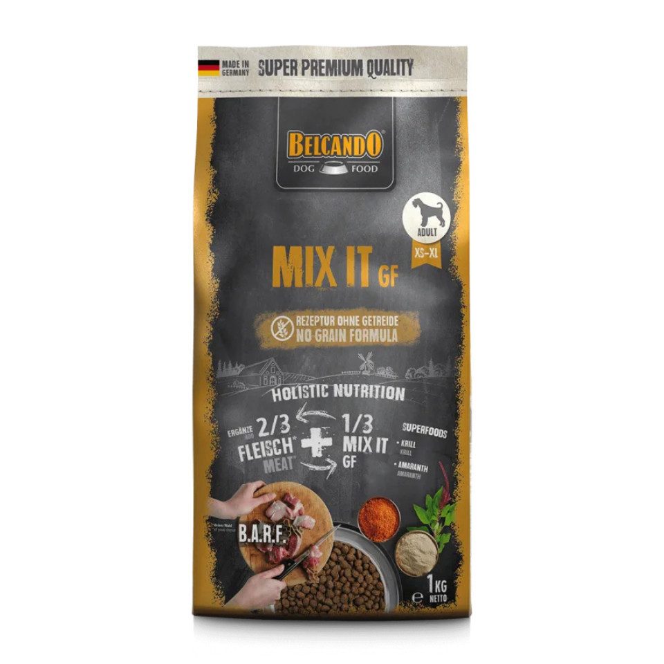 Belcando Mix it GF - getreidefreies Trockenfutter als Barf-Ergänzung für Hunde, Trockenfutter für: Hunde
