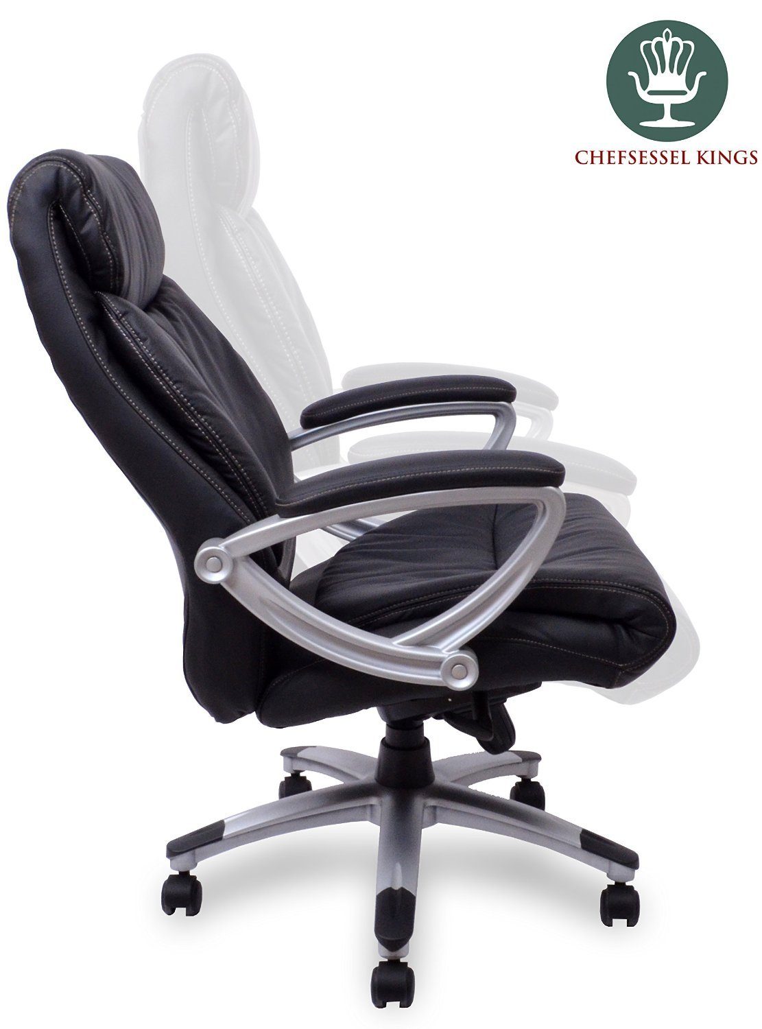 Kijng Chefsessel Kings Schwarz Leder - Ergonomischer Bürostuhl (Kein Set)