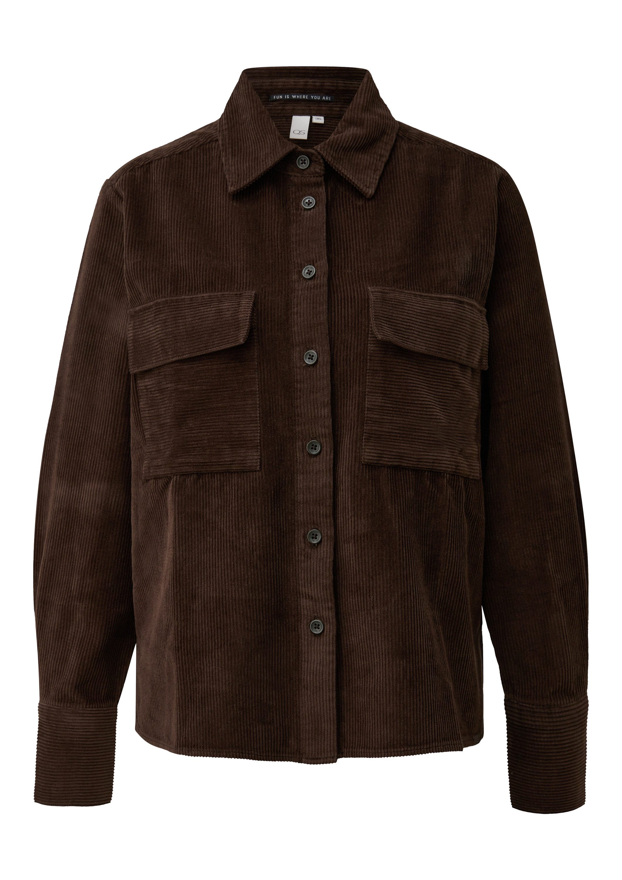 QS Hemdjacke Bluse Cord-Overshirt mit Brusttaschen günstig online kaufen