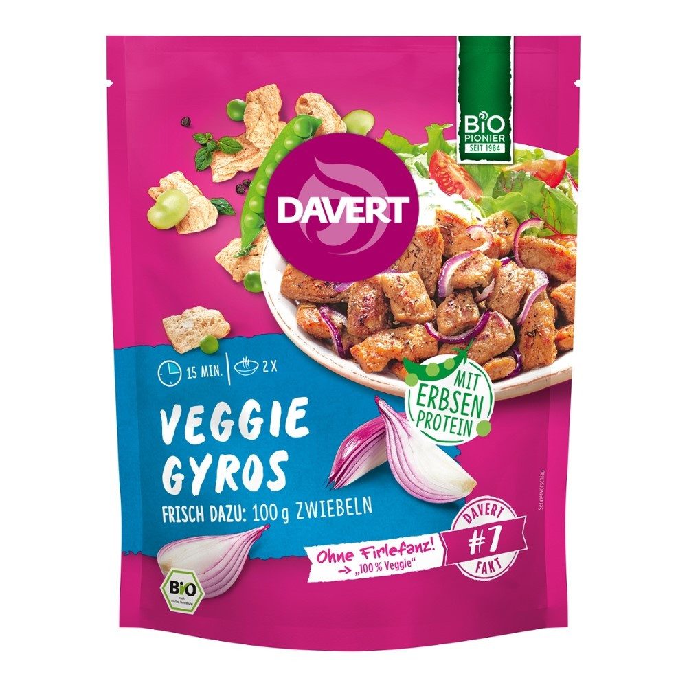 Davert Fertiggericht Veggie - Gyros mit Erbsenprotein 68g