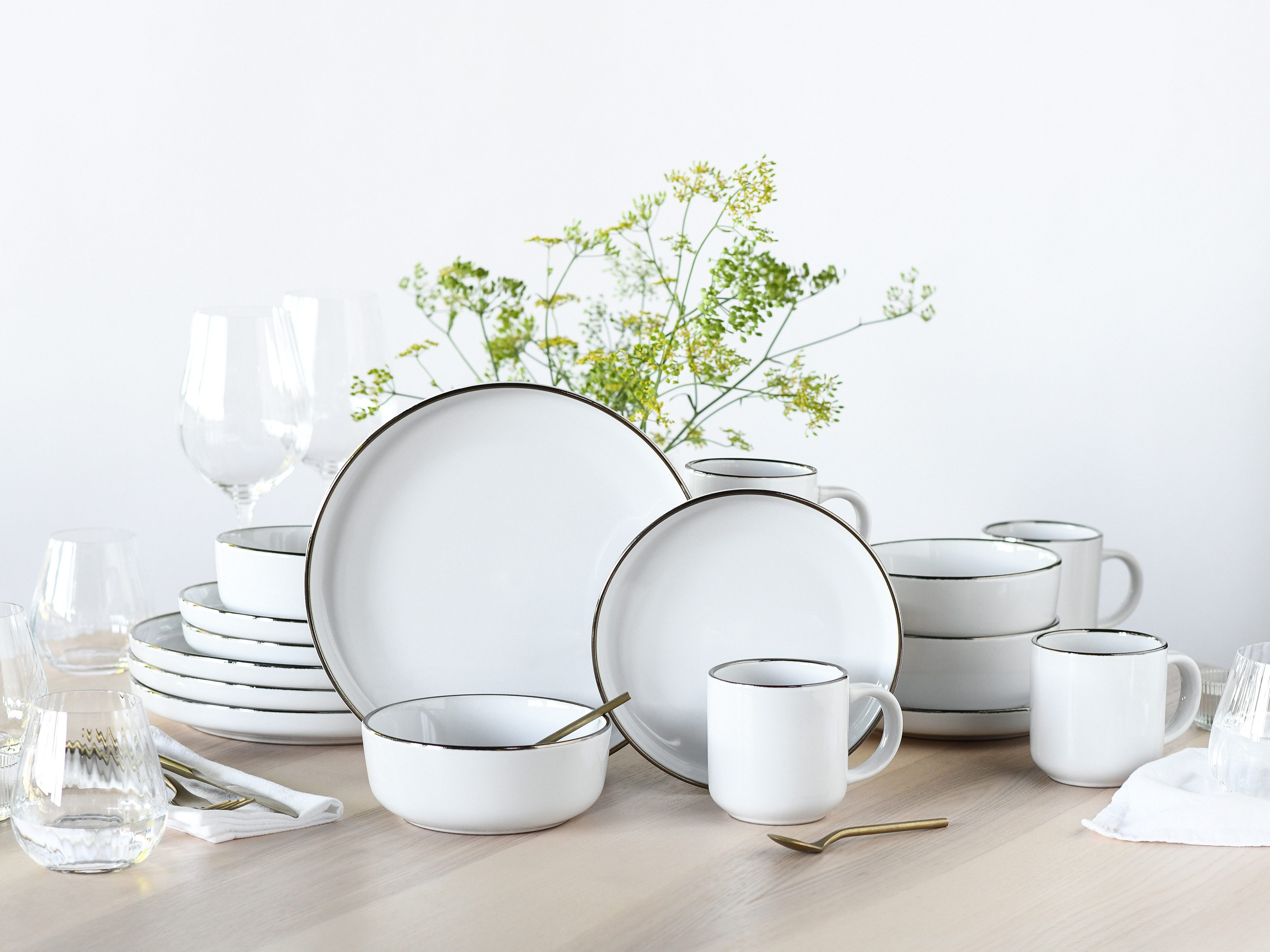 CreaTable Kombiservice Nordic Festive (16-tlg), 4 Personen, Steinzeug