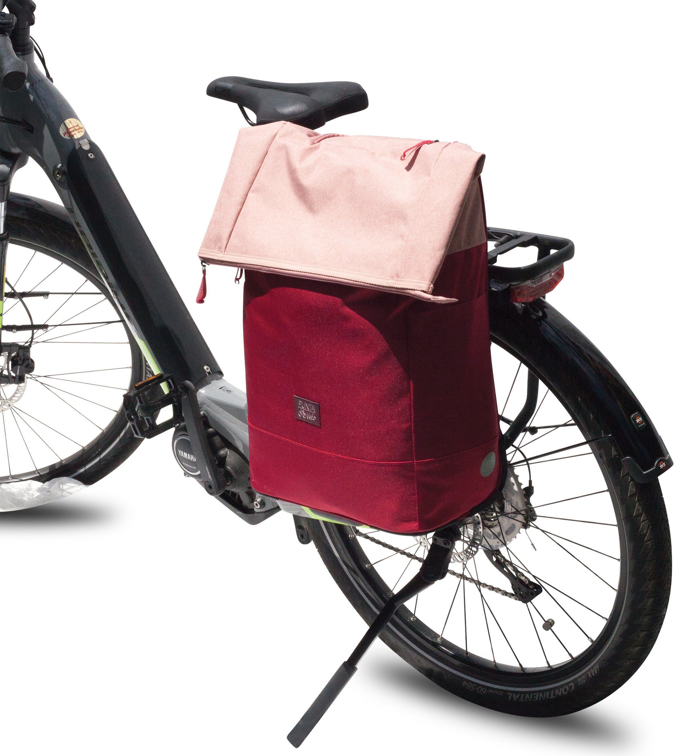 fabrizio® Einkaufstrolley 35 l, Velo, für grau-schwarz mit Hakensystem Fahrradgepäckträger Punta