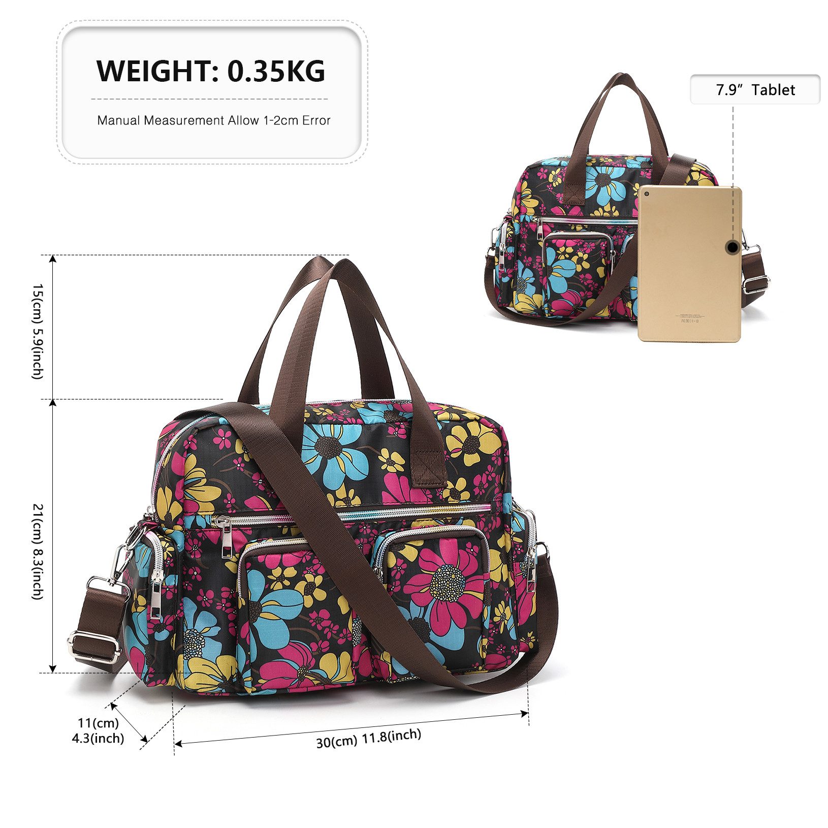 KONO Handtasche Damenhandtasche, Wasserdicht mit Blumenmuster günstig online kaufen