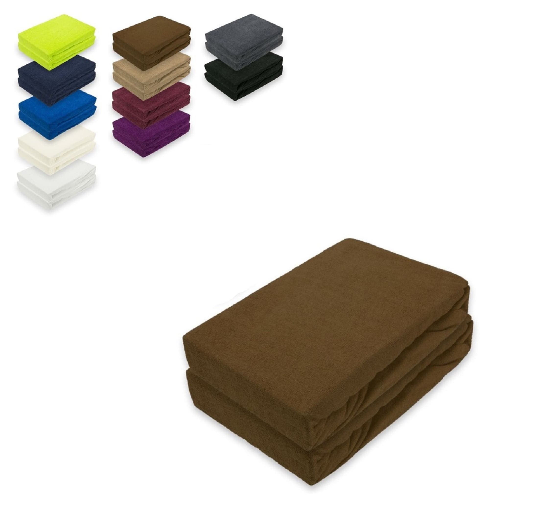 EXKLUSIV HEIMTEXTIL Spannbettlaken Doppelpack Frottee Spannbettlaken, günstig online kaufen