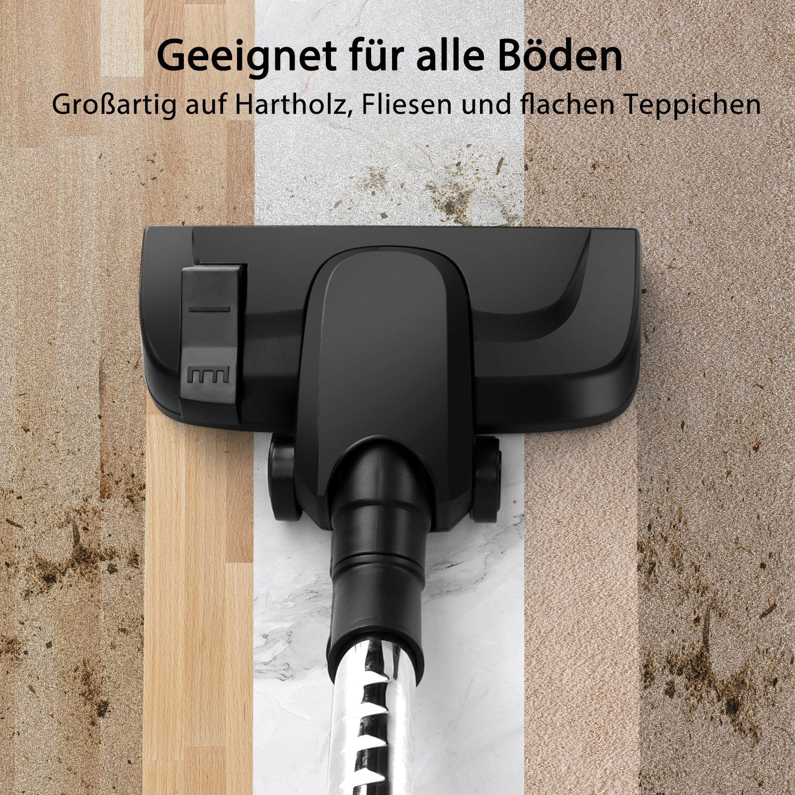 Aigostar Bodenstaubsauger Staubsauger Beutellos, HEPA-Filter, 2 L für Hart- und Teppichböden, 800 W, beutellos, Teleskopisches Kabel und Ein-Klick-Demontage