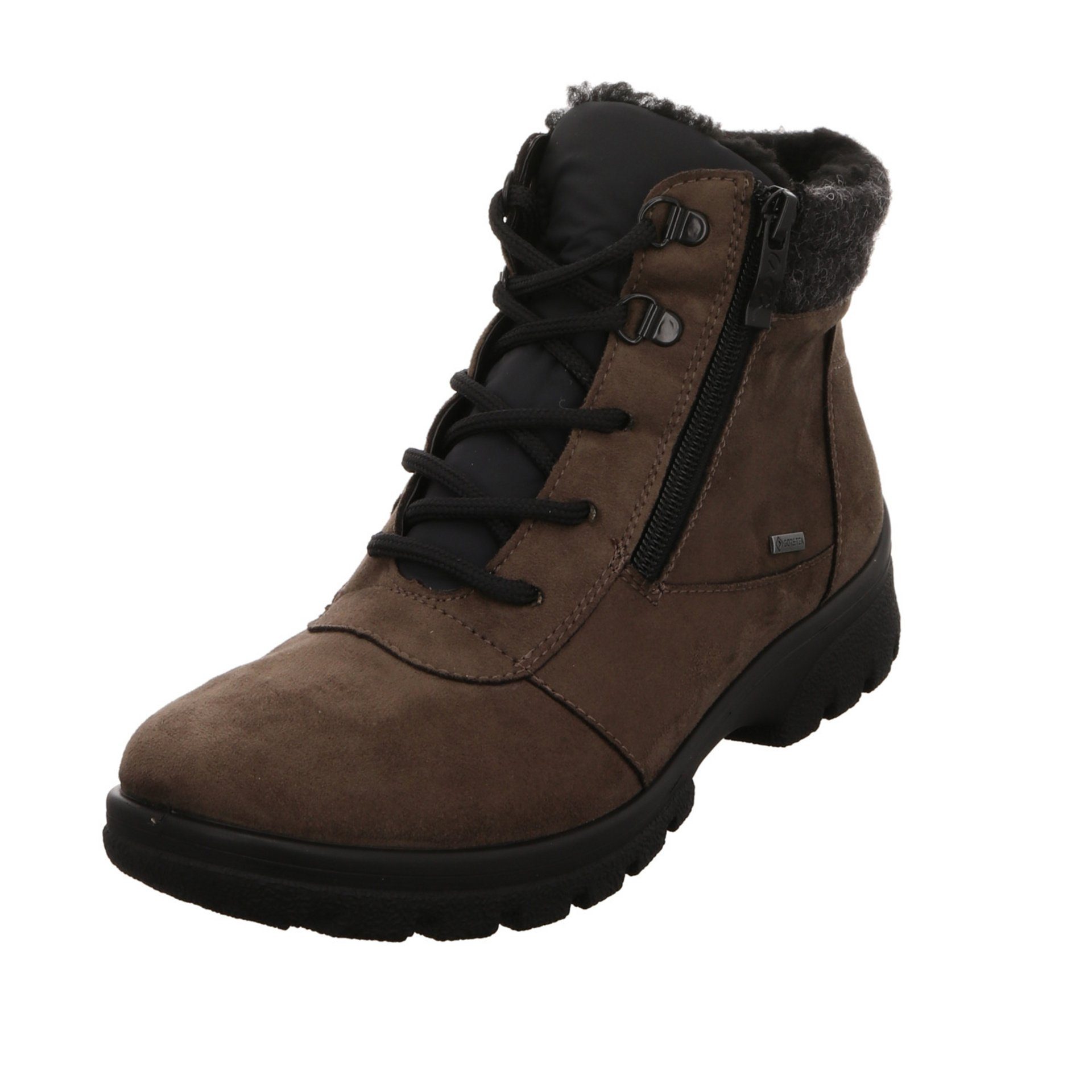 Ara Damen Snowboots Schuhe Saas-Fee Leder-/Textilkombination taiga/schwarz Boots Snowboots