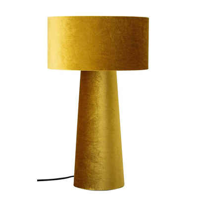 Bloomingville Nachttischlampe »Tischlampe gelb Ø 30cm«, LED oder Energiesparlampe, Dekolampe, Stofflampe, Tischleuchte, dänisches Design