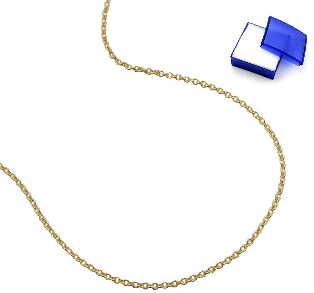 unbespielt Goldkette Halskette Kette 0,7 mm sehr dünne Ankerkette 9 Karat  Gold 36 cm inklusive Schmuckbox, Goldschmuck für Damen und Herren