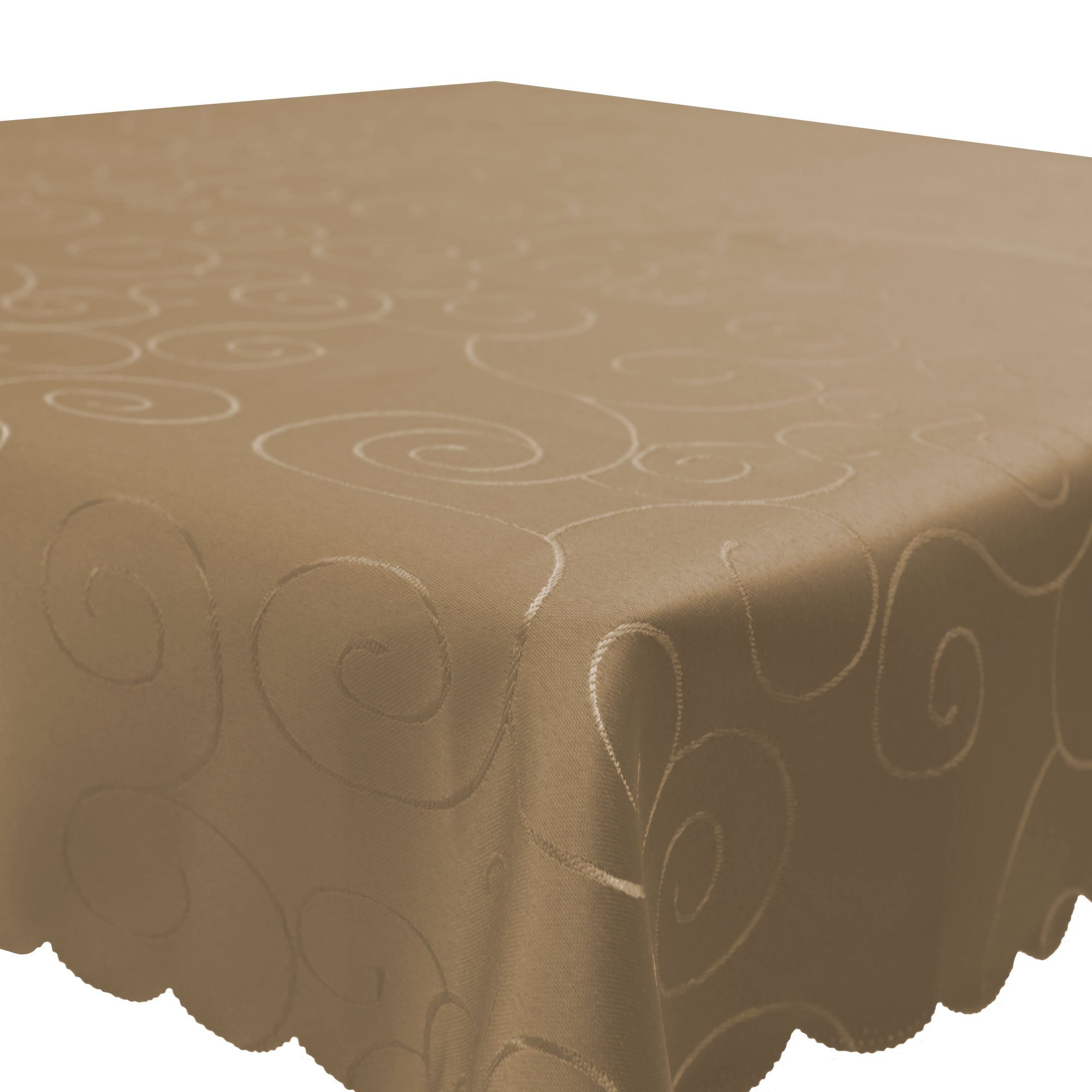 Haus und Deko Tischdecke Tischdecke Damast Ornamente eckig Circle Struktur bügelfrei pflegeleic (1-tlg)