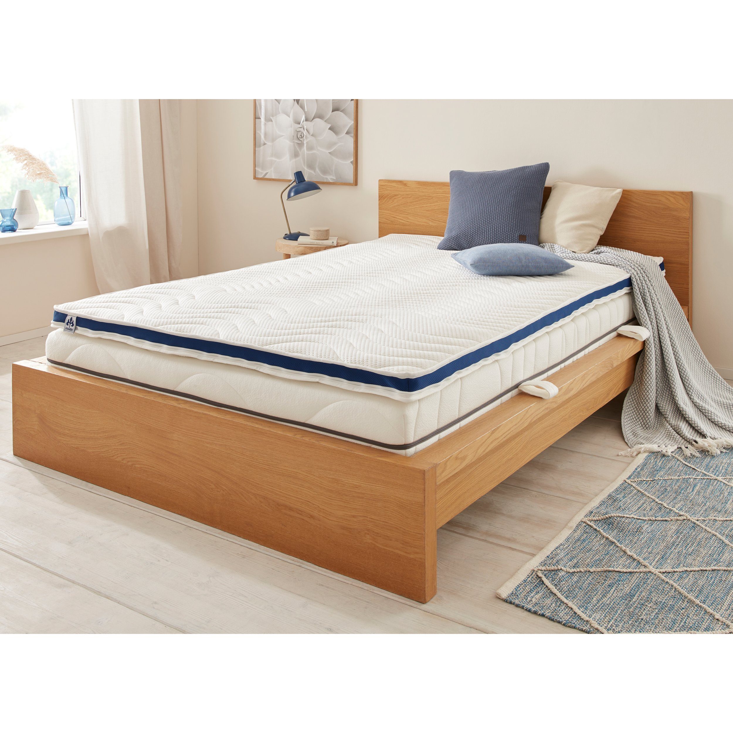 Irisette, Topper Irisette Hypersoftschaum Rio, 6 cm hoch, mit Rhombo-therm® Stanzung, punktelastisch, Bezug mit Naturfaser