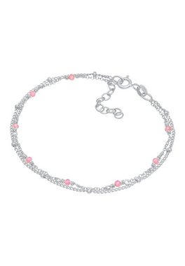 Elli Armband Kugel Rosa Quarz Perlen Layer 925 Silber