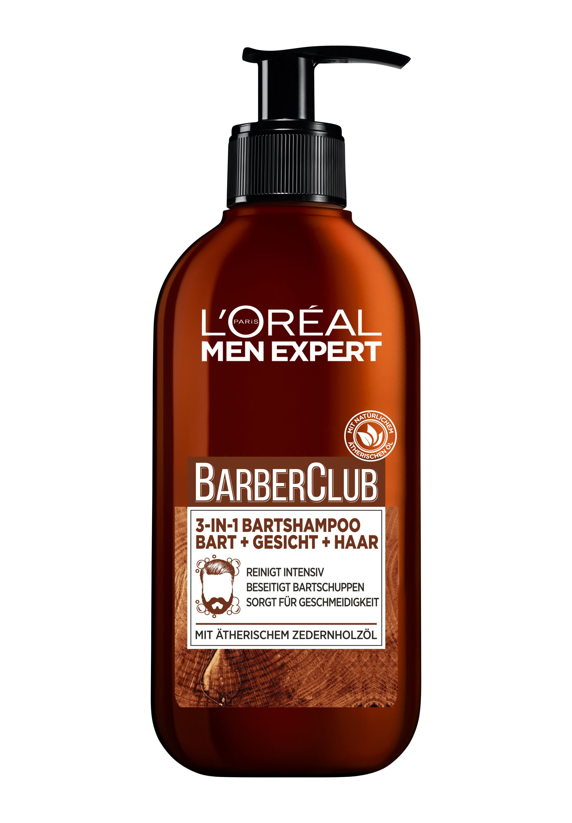 L'ORÉAL PARIS MEN EXPERT Bartshampoo BARBER CLUB 3-IN-1 BARTSHAMPOO, für einen geschmeidigen Bart