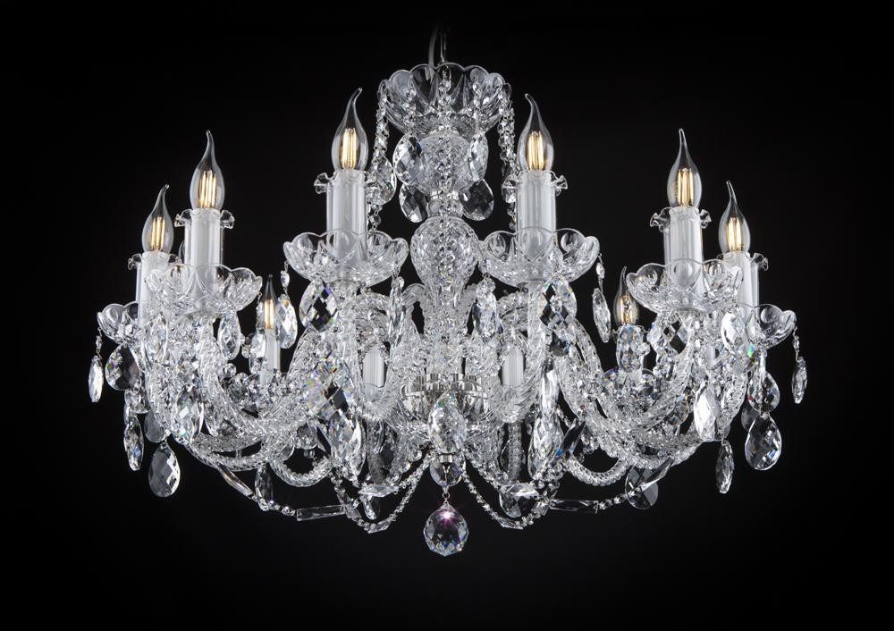 JVmoebel Kronleuchter Kristall-Deckenleuchte in klassischem Design, goldfarben, Warmweiß, Made in Europa