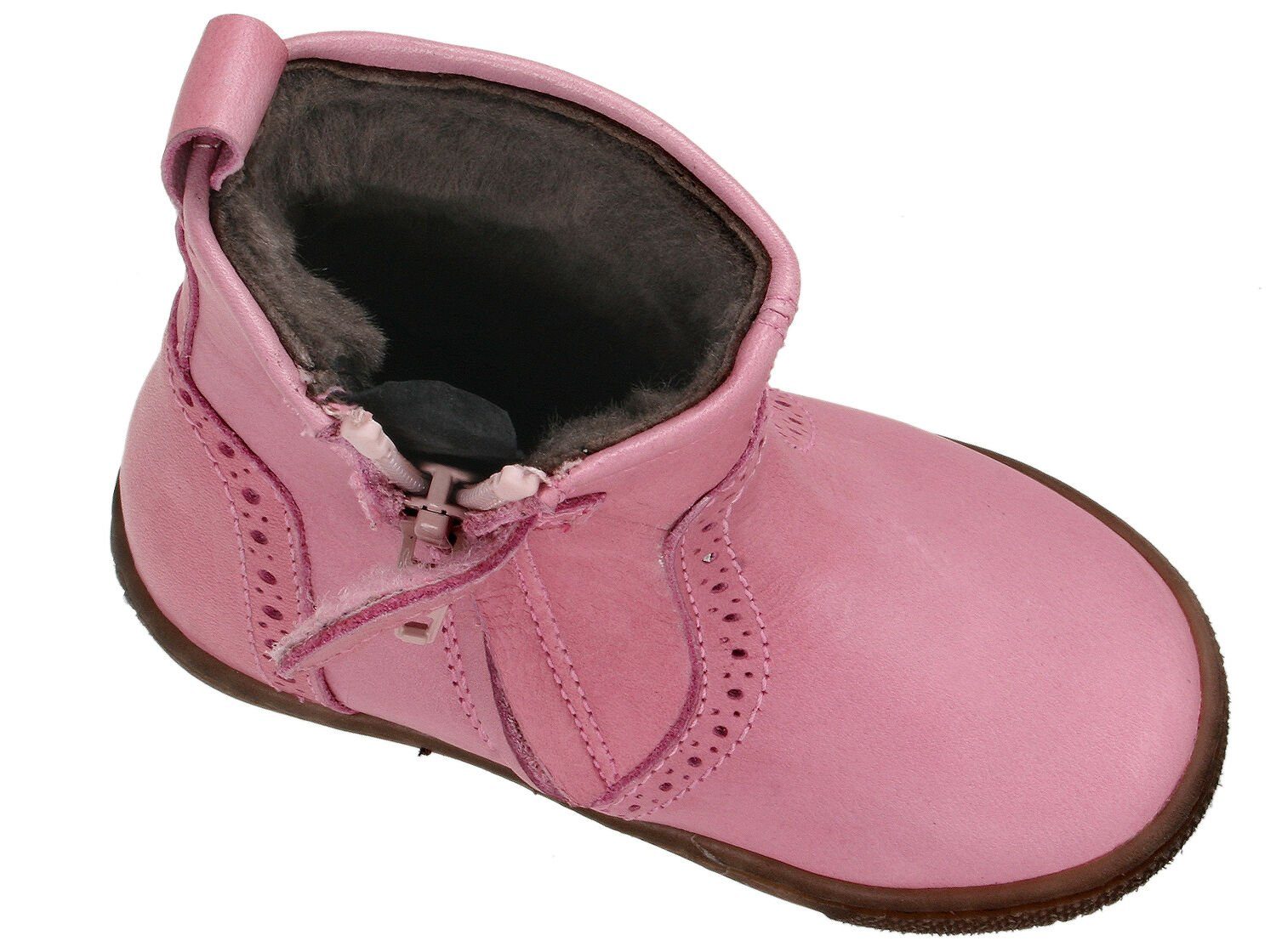 Lammfell Boots Lauflern Schnürstiefelette Mädchen 9069 Clic Clic! Leder Schuhe Stiefel