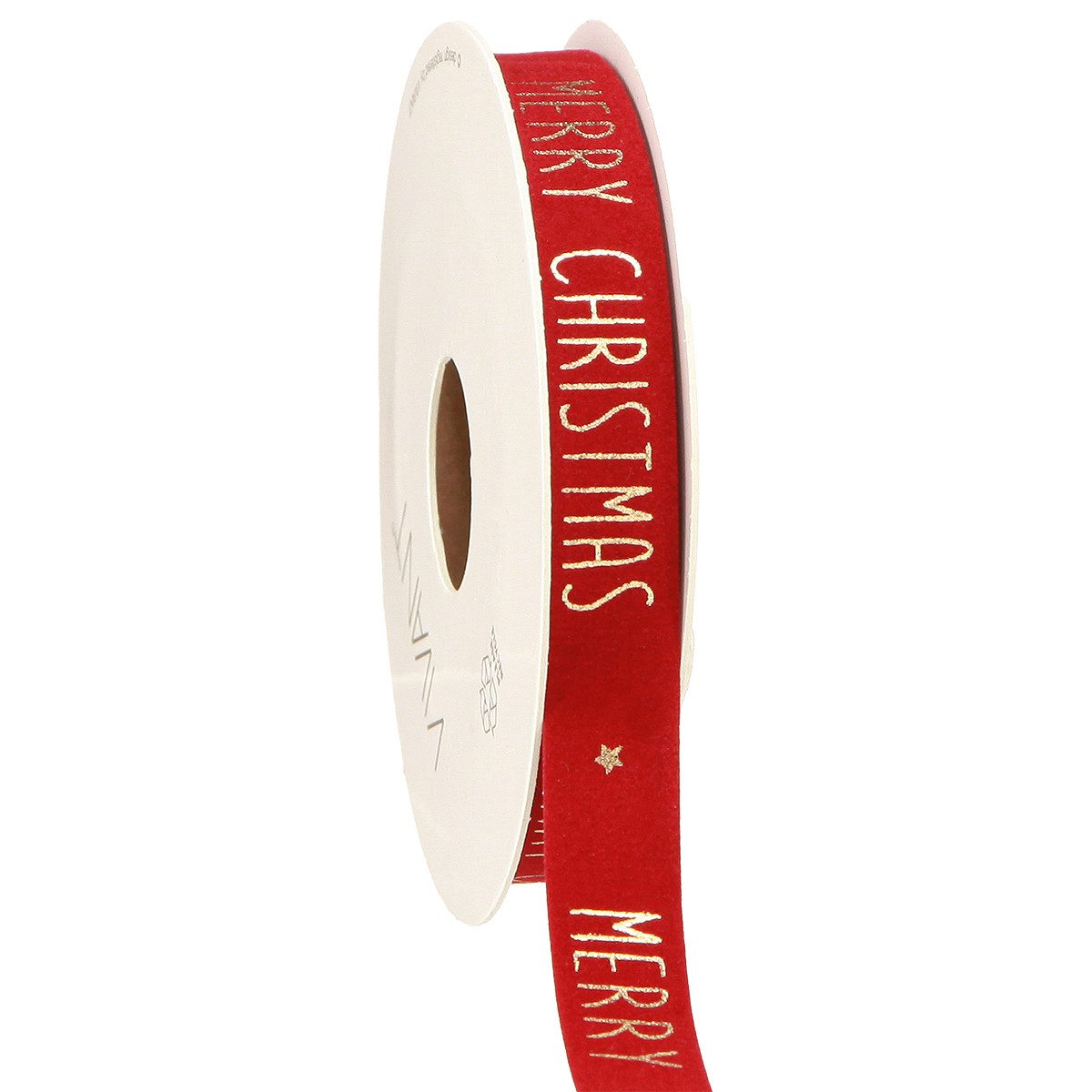 Dekoband Weihnachtsband Rot Gold 15mm x 5m Festliche Dekoration