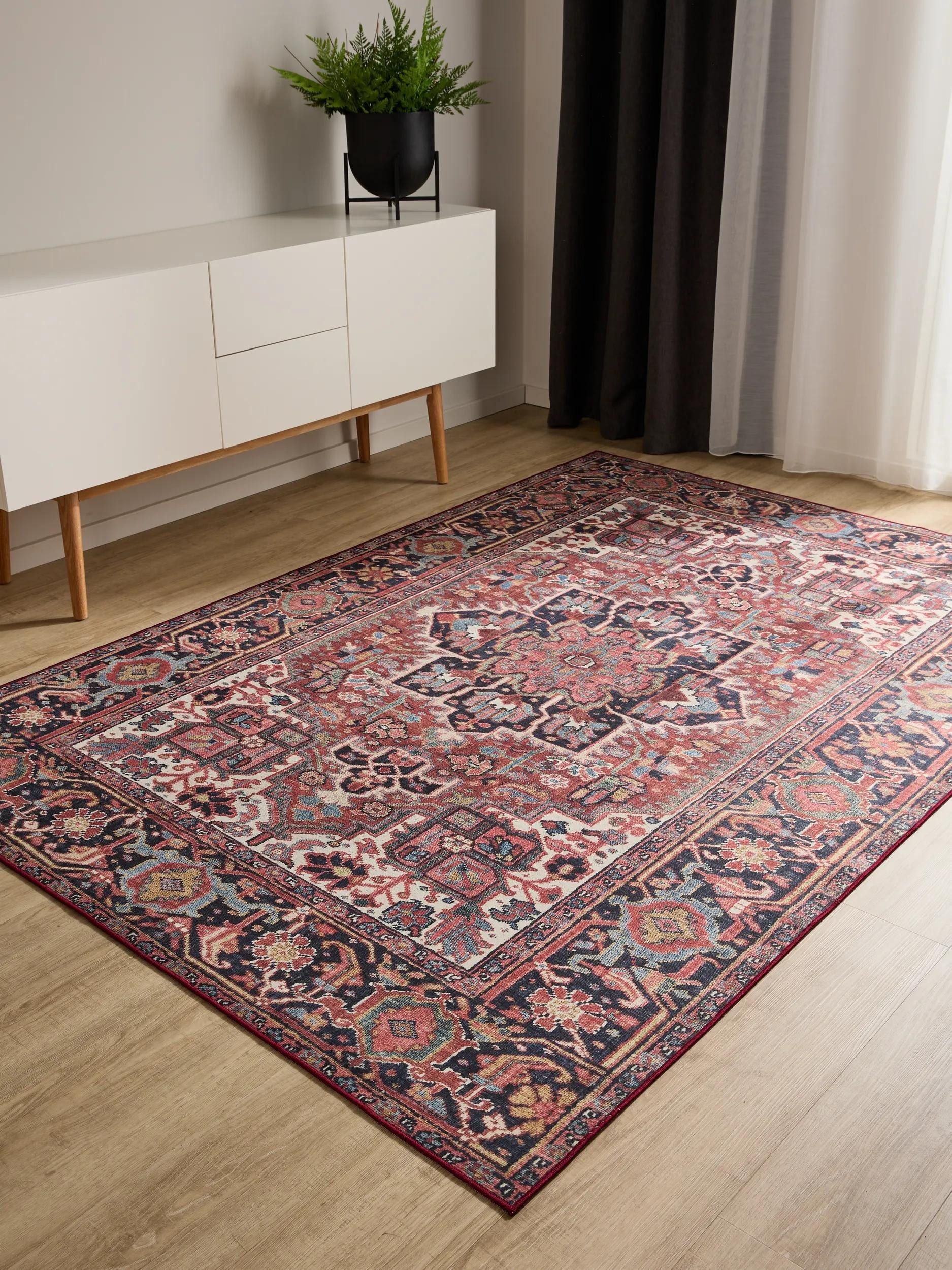 benuta Teppich George, rechteckig, Höhe: 5 mm, Vintage-Look, Kurzflor, Teppich Wohnzimmer, Schlafzimmer, Waschbar