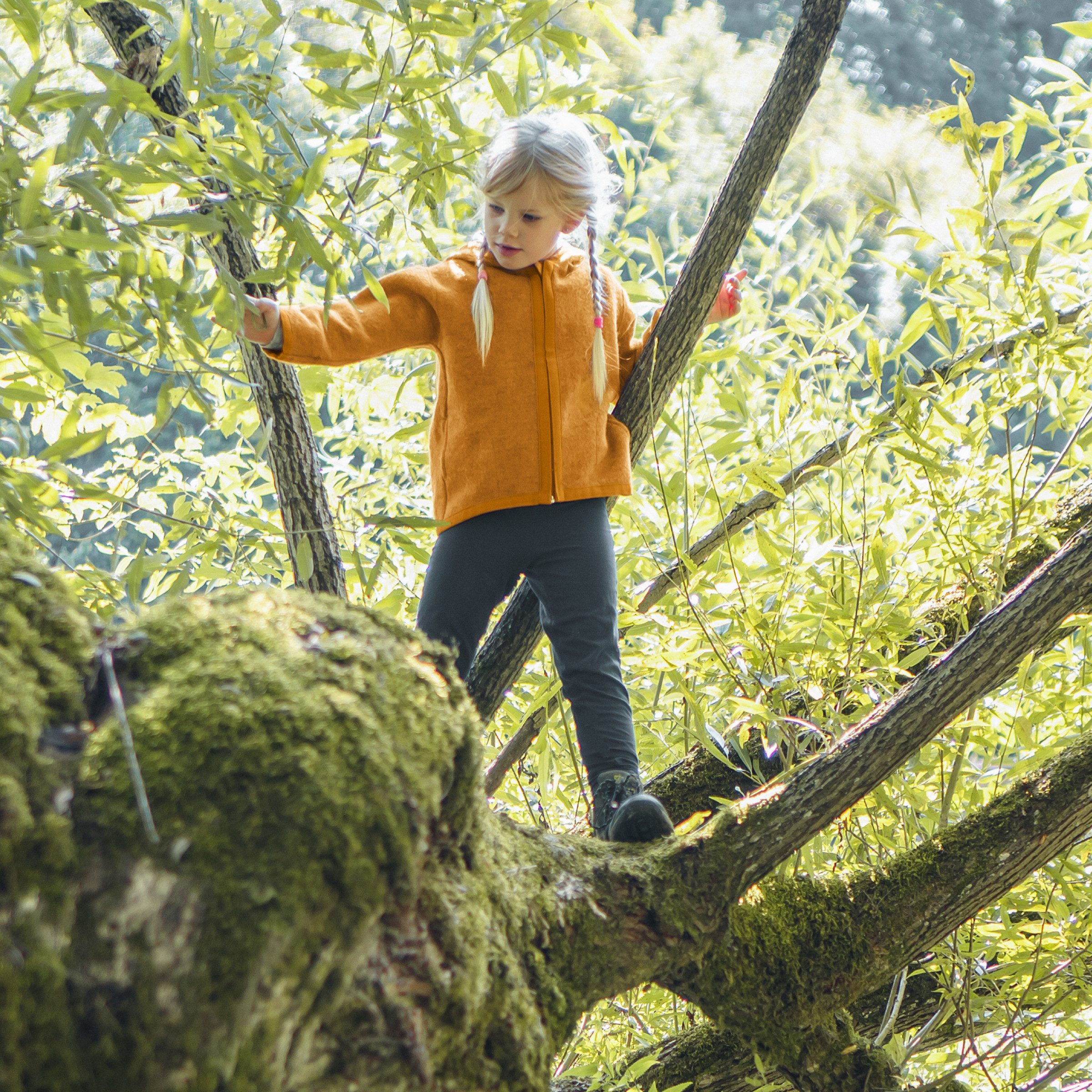 Ehrenkind Walkjacke, Jacke für Kinder aus Merino Schurwolle mit Reißverschluss (aus hochwertiger Walkwolle, atmungsaktiv und temperaturausgleichend) Jacke für Jungen und Mädchen