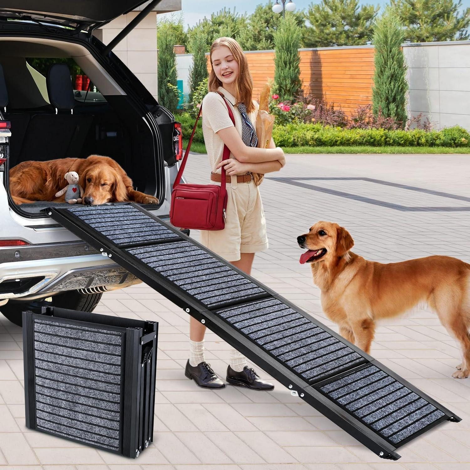 LuxusKollektion Hunderampe Hunderampe Klappbar Rutschfest Extra170cm Auto SUV 170*43cm(L x B)