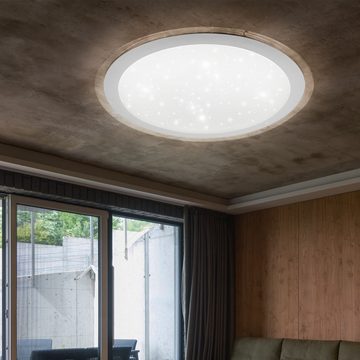 WOFI LED Deckenleuchte, Warmweiß, LED Deckenleuchte mit Sternenhimmel Deckenlampe Schlafzimmer Modern
