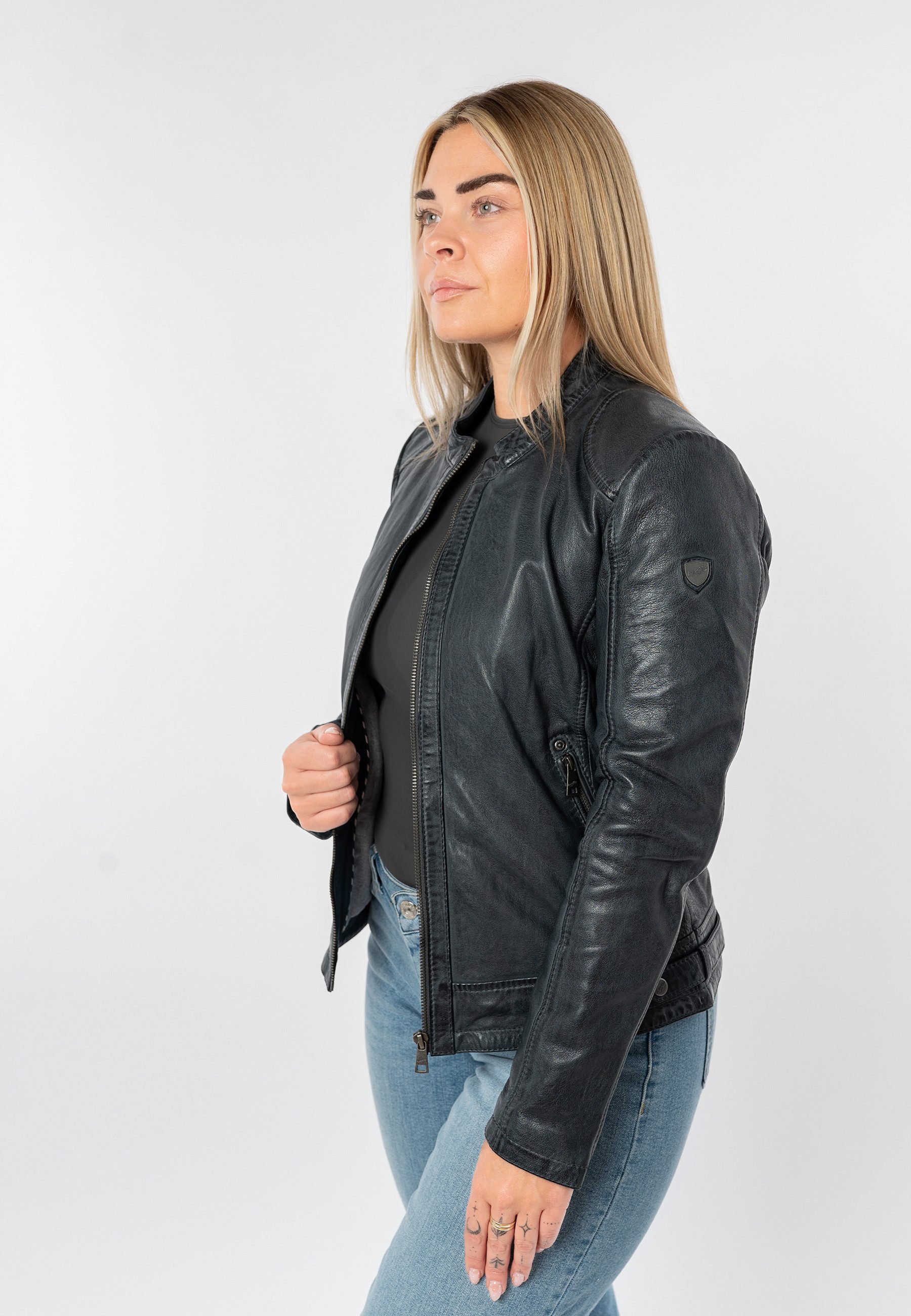 Mauritius Lederjacke MWYouvie mit Stehkragen