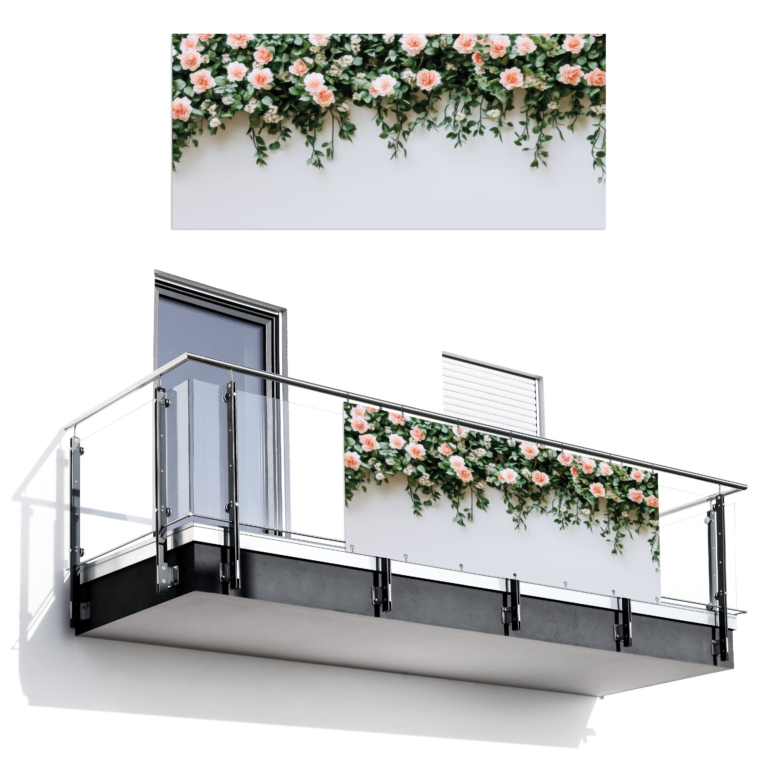 MuchoWow Balkonsichtschutz Blumen - Wand - günstig online kaufen