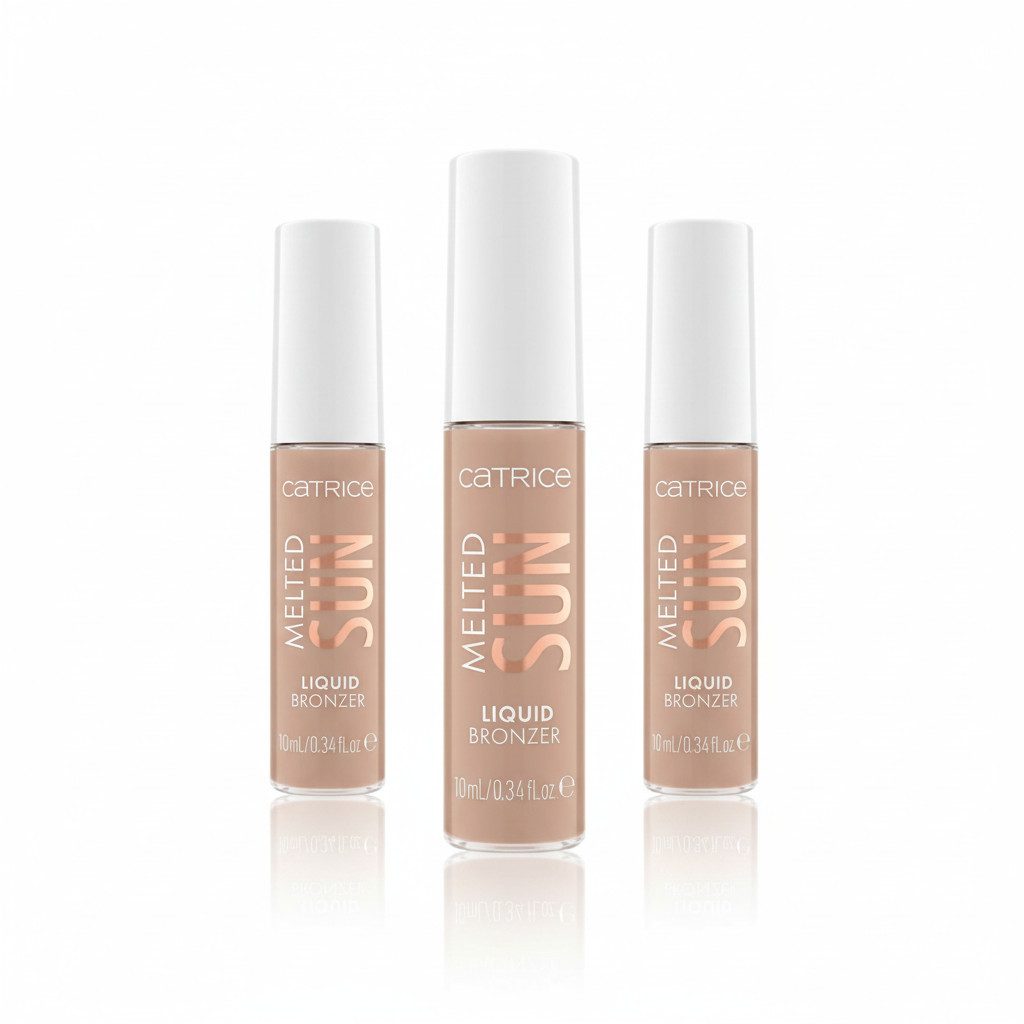 Catrice Bronzer-Puder MELTED SUN LIQUID BRONZER, 3-tlg., cremige Textur, matt, aufbaubare Deckkraft, leicht verblendbar.