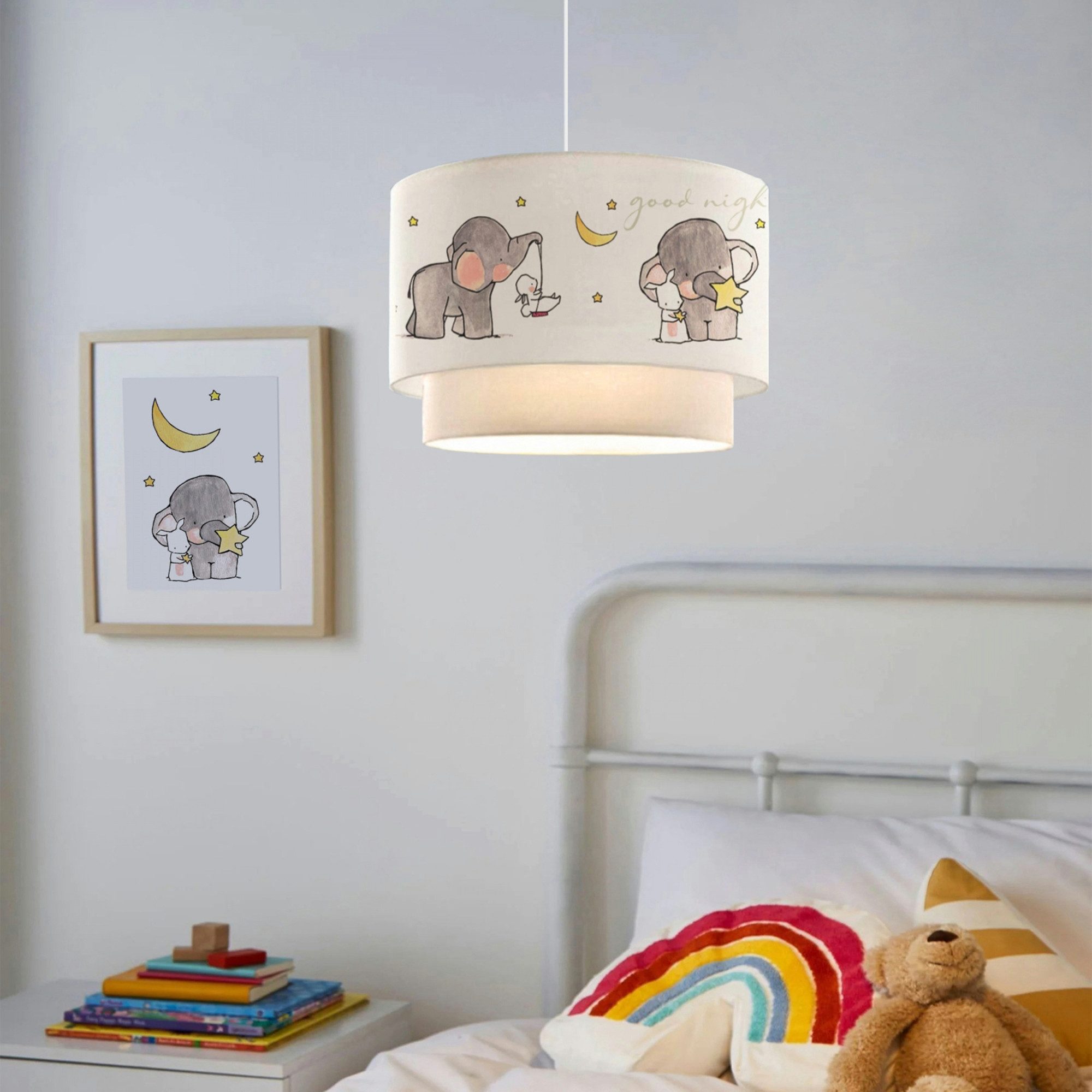 lux.pro Pendelleuchte, ohne Leuchtmittel, Kinder-Hängeleuchte »Lurgan« höhenverstellbar Elefant